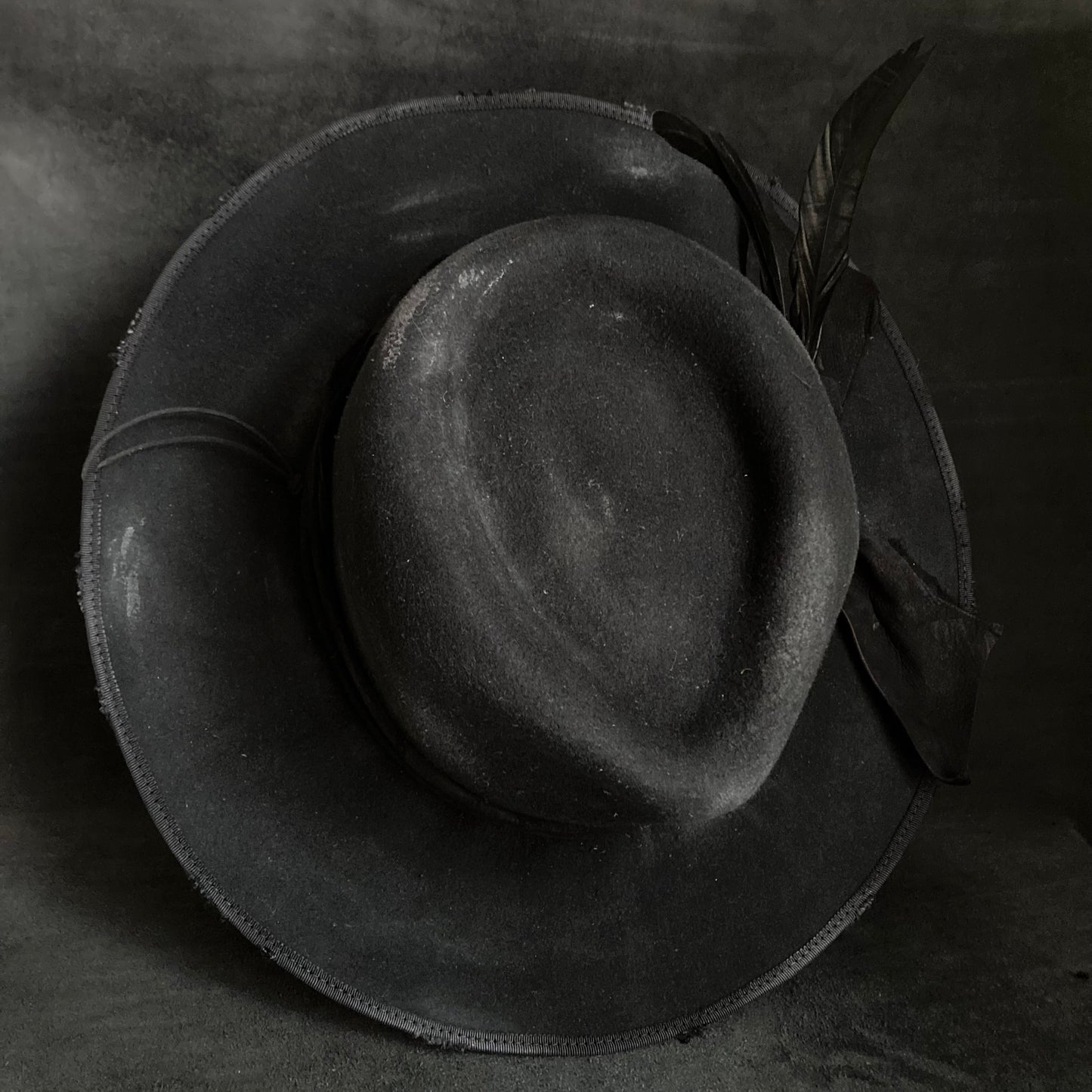 Black wool mess fedora hat (western weight)