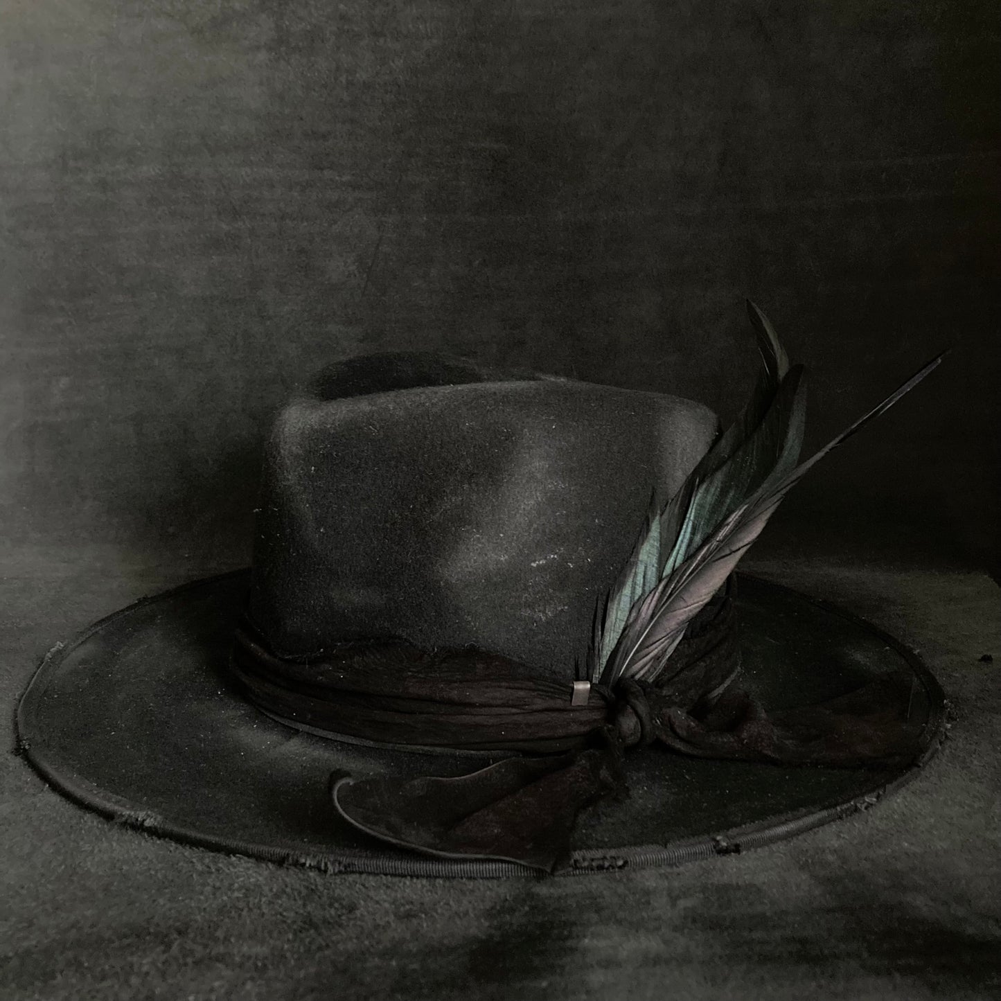 Black wool mess fedora hat (western weight)