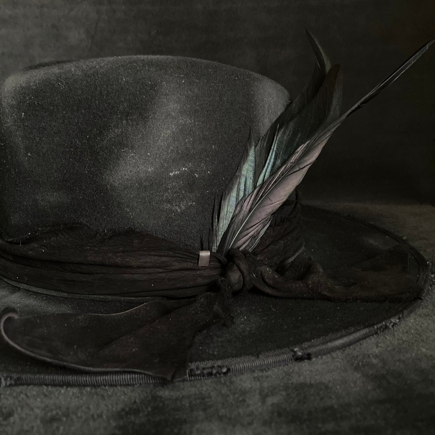 Black wool mess fedora hat (western weight)