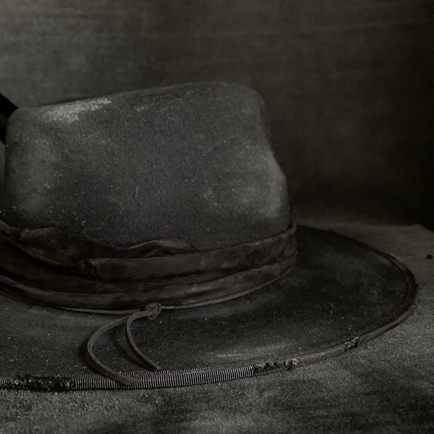 Black wool mess fedora hat (western weight)