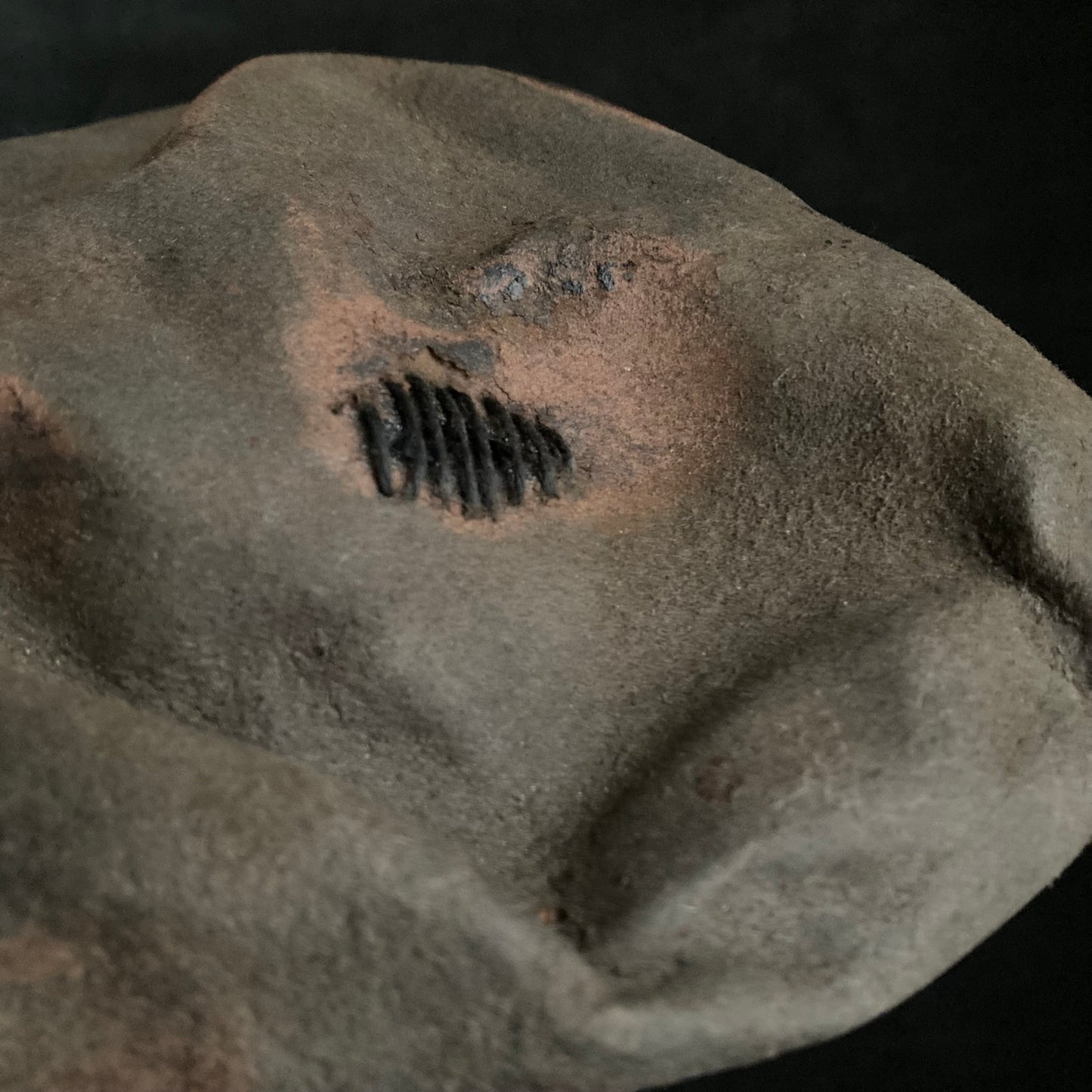 Wrinkled burnt brown rabbit beret