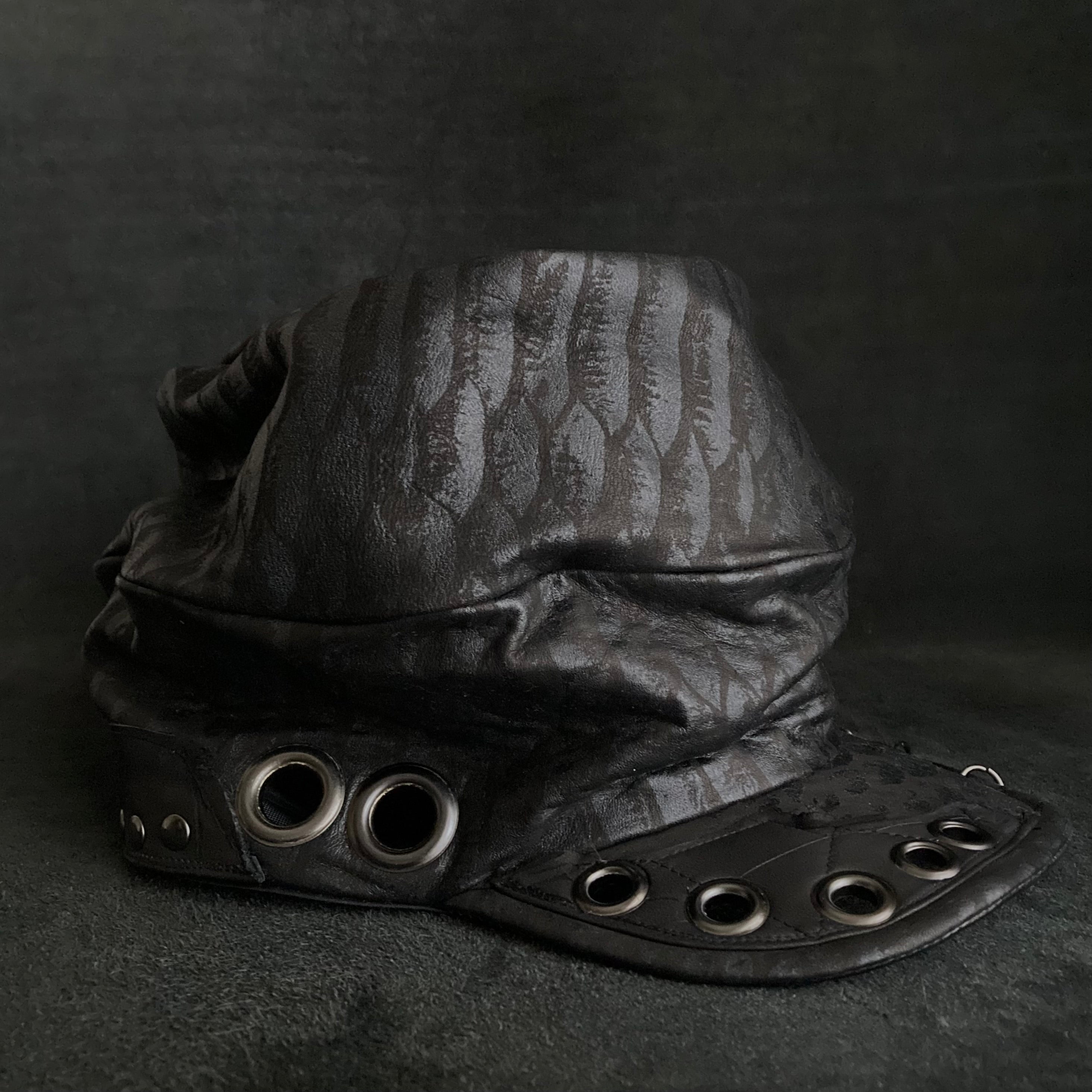 ロックメイス Takamiya Shohei × triangles hat ] Resist rock leather turn cap