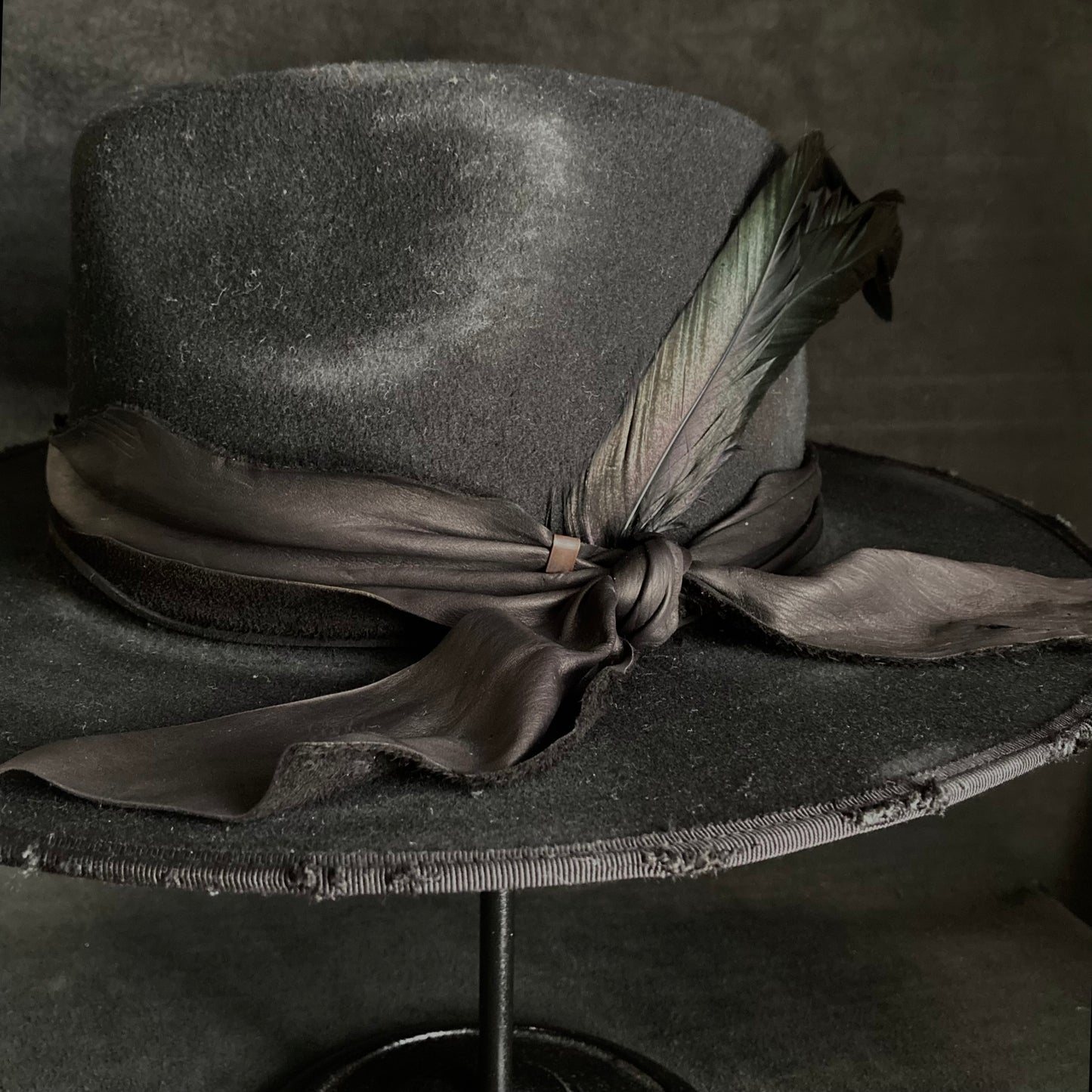 Black wool mess fedora hat (western weight)