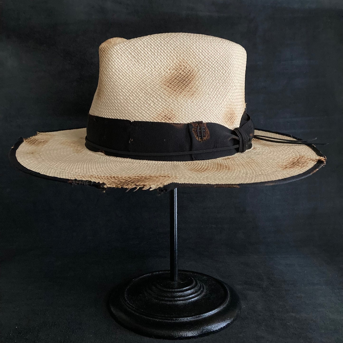 Burned natural  panama hat