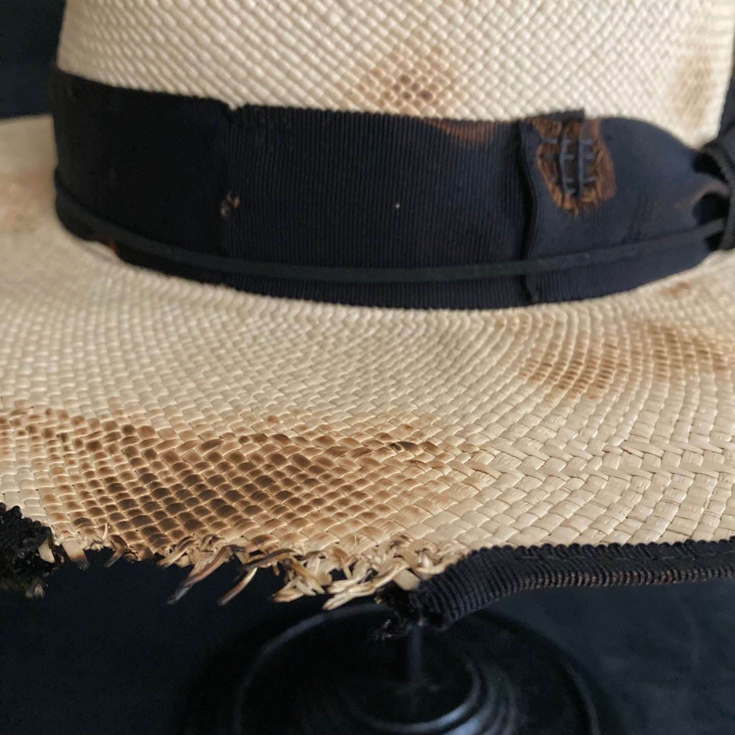 Burned natural  panama hat