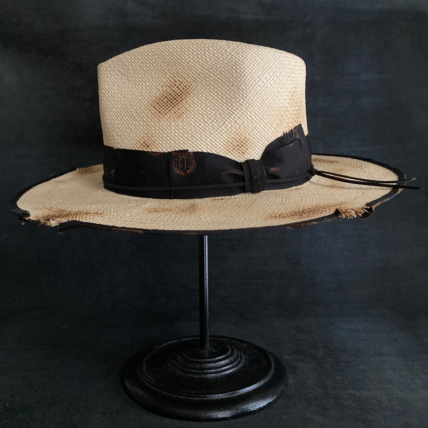 Burned natural  panama hat