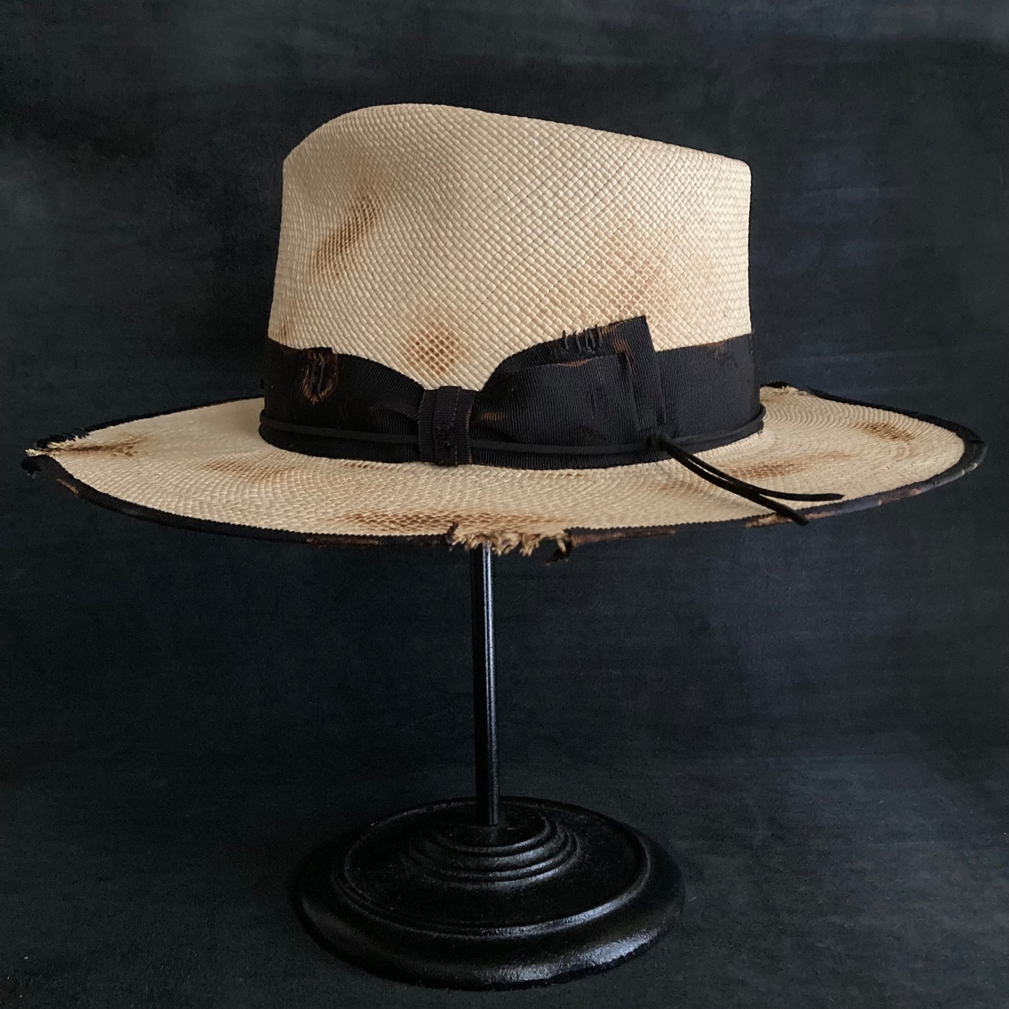 Burned natural  panama hat