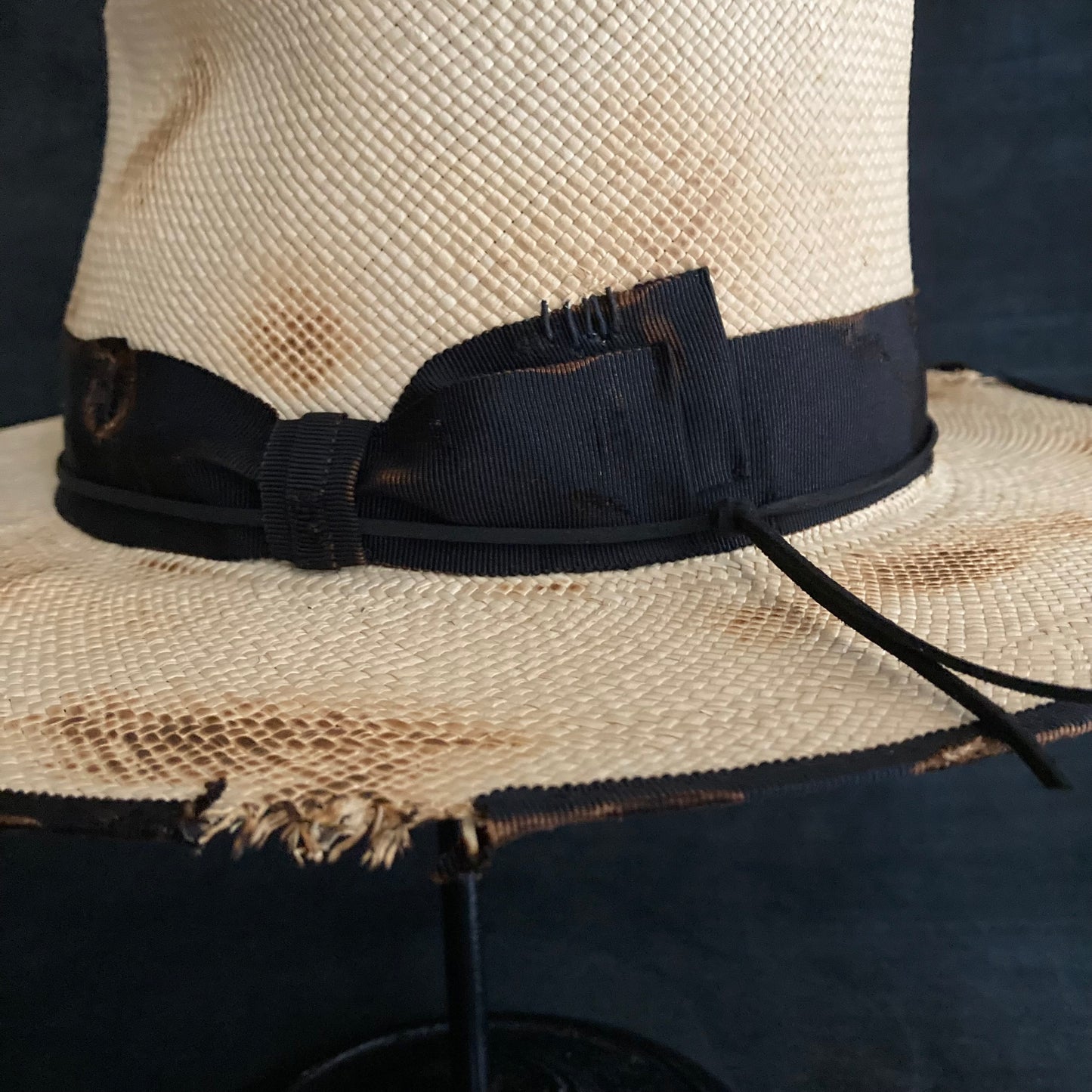 Burned natural  panama hat