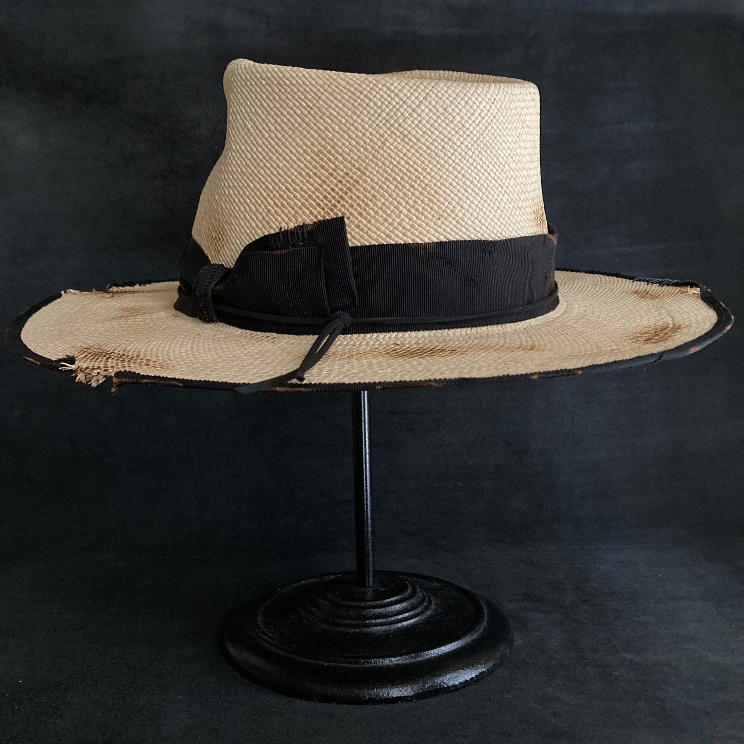 Burned natural  panama hat