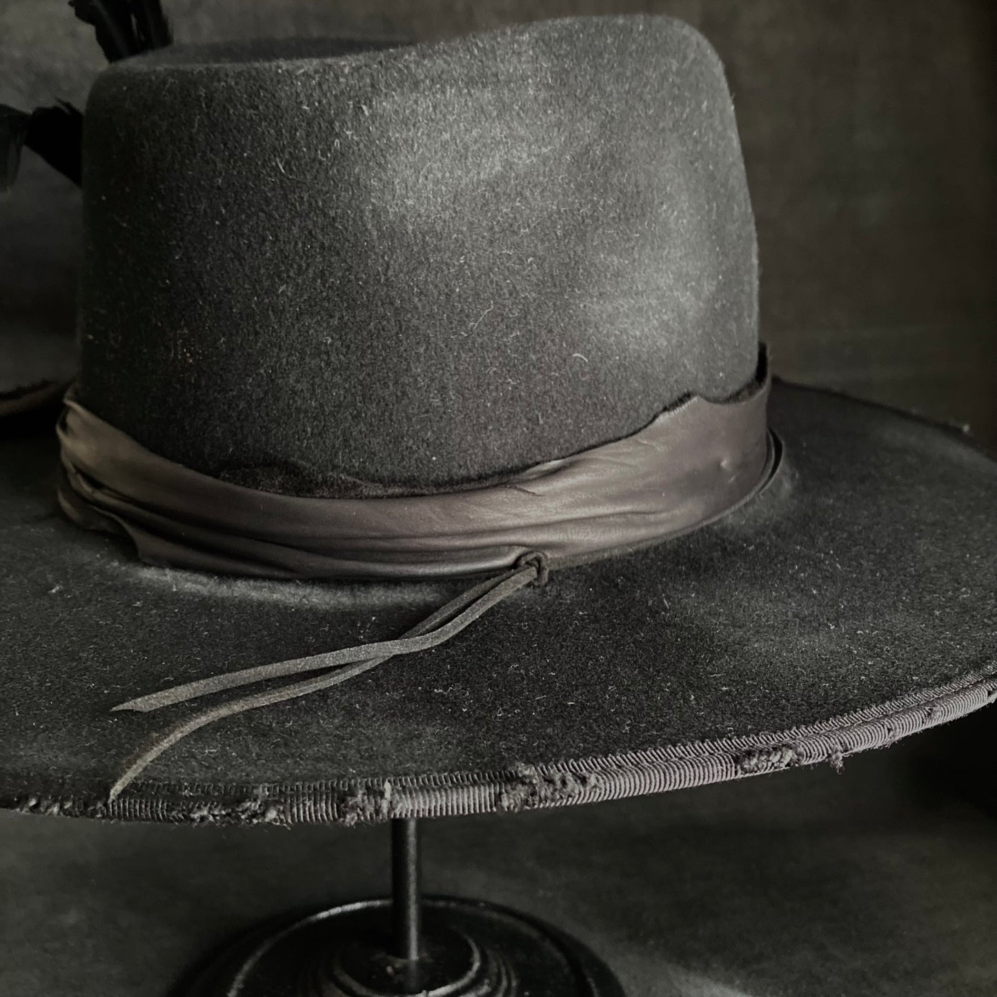 Black wool mess fedora hat (western weight)