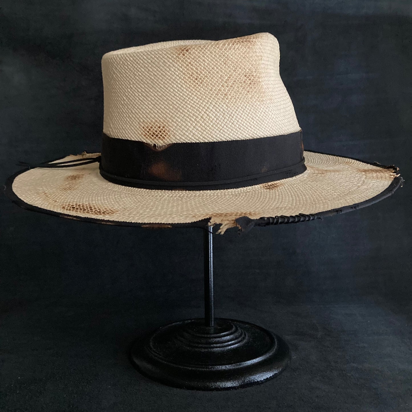 Burned natural  panama hat