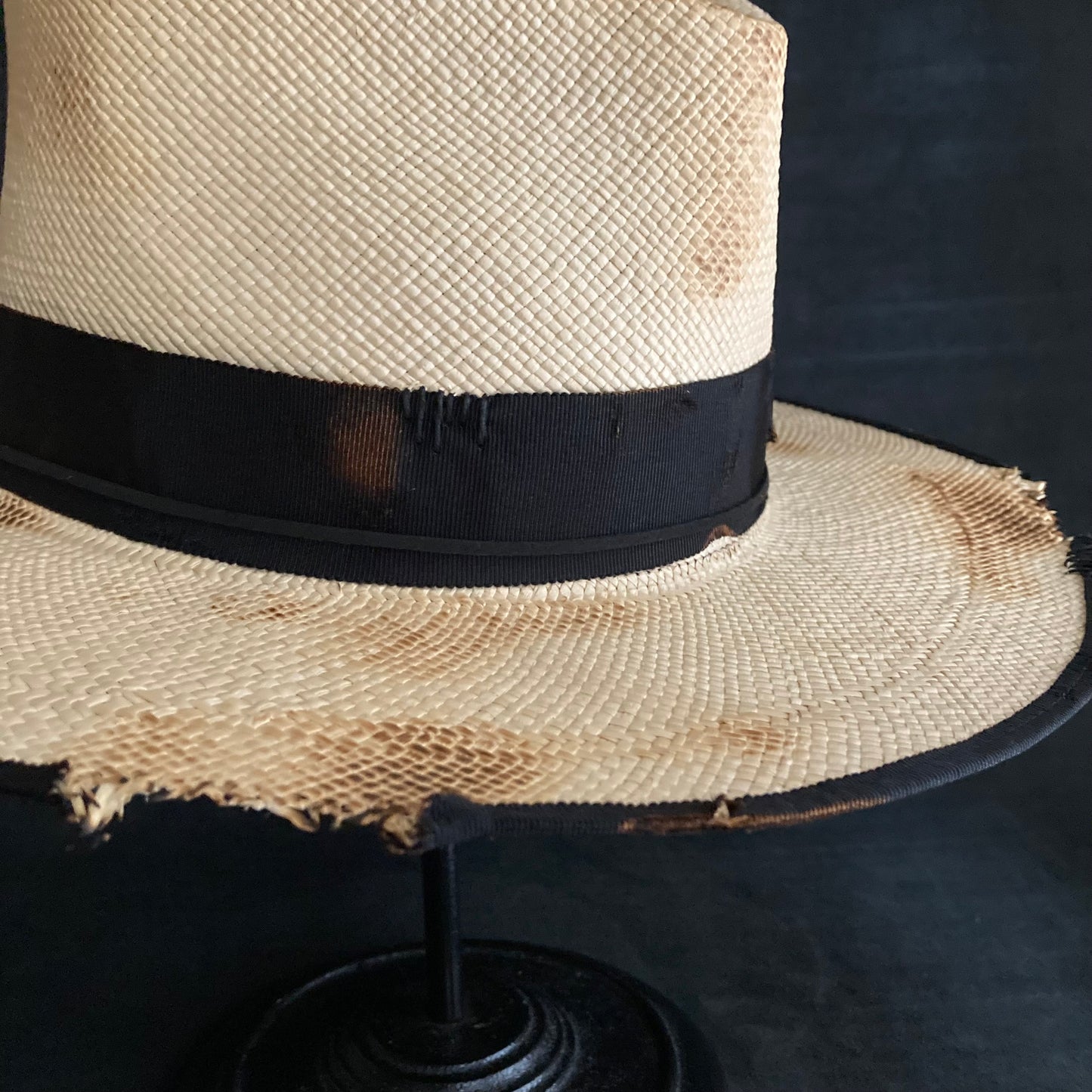 Burned natural  panama hat