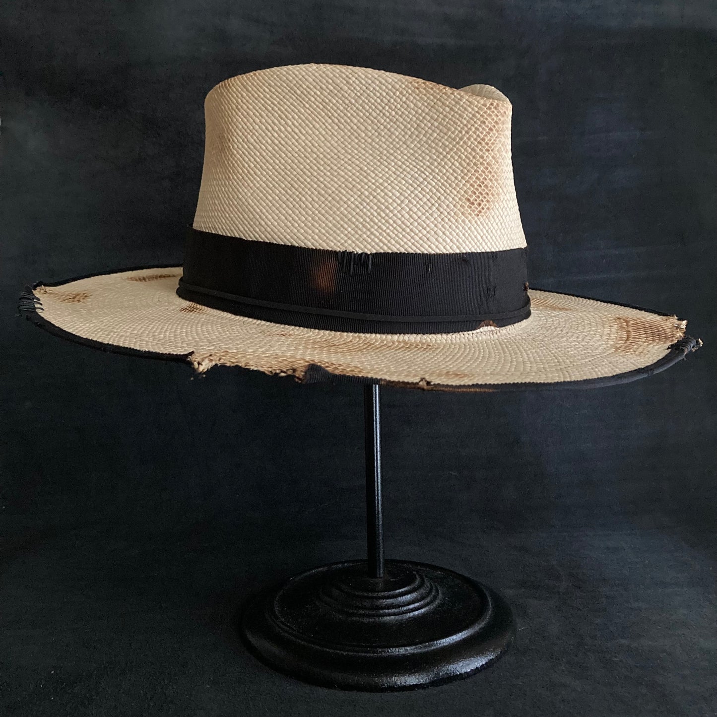 Burned natural  panama hat