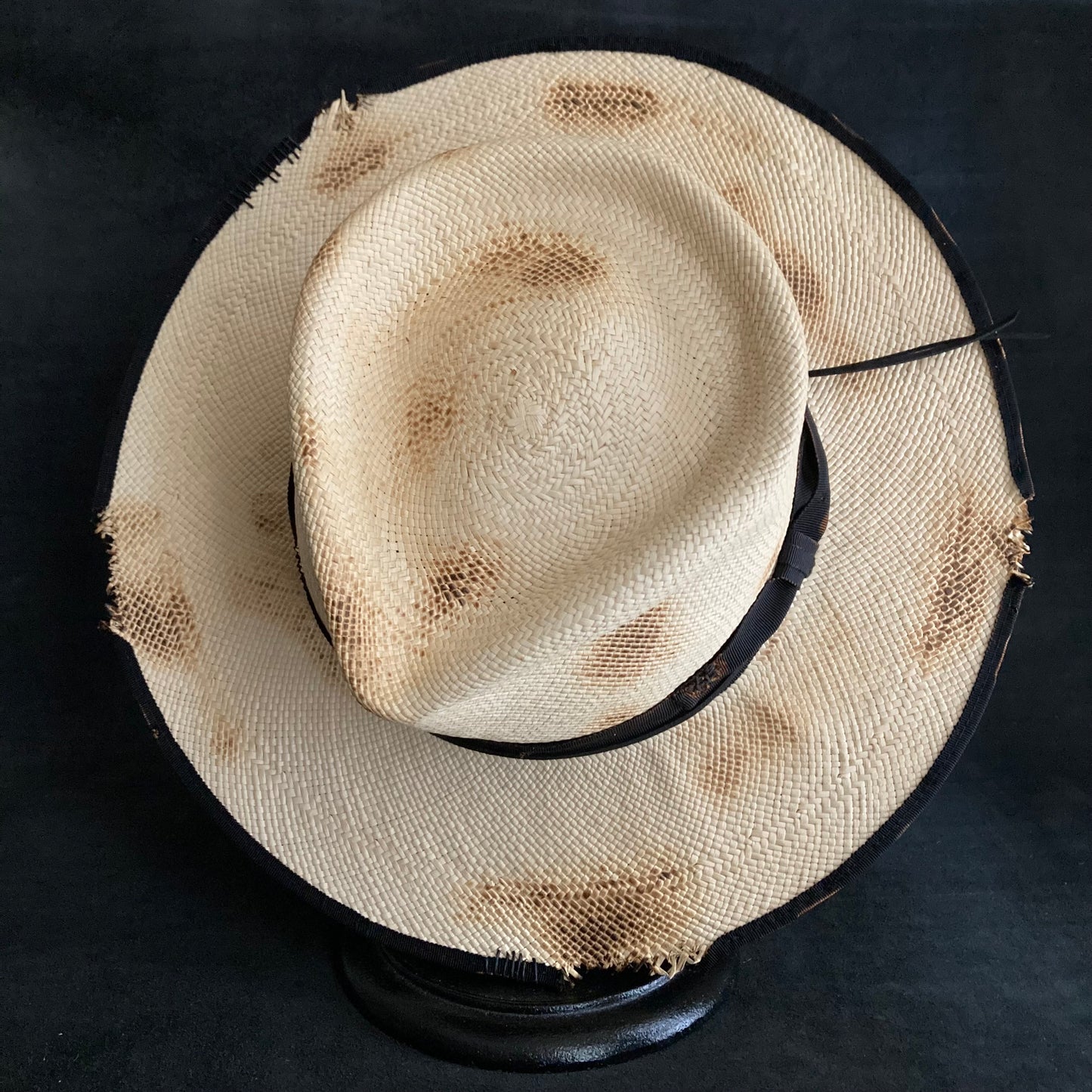 Burned natural  panama hat