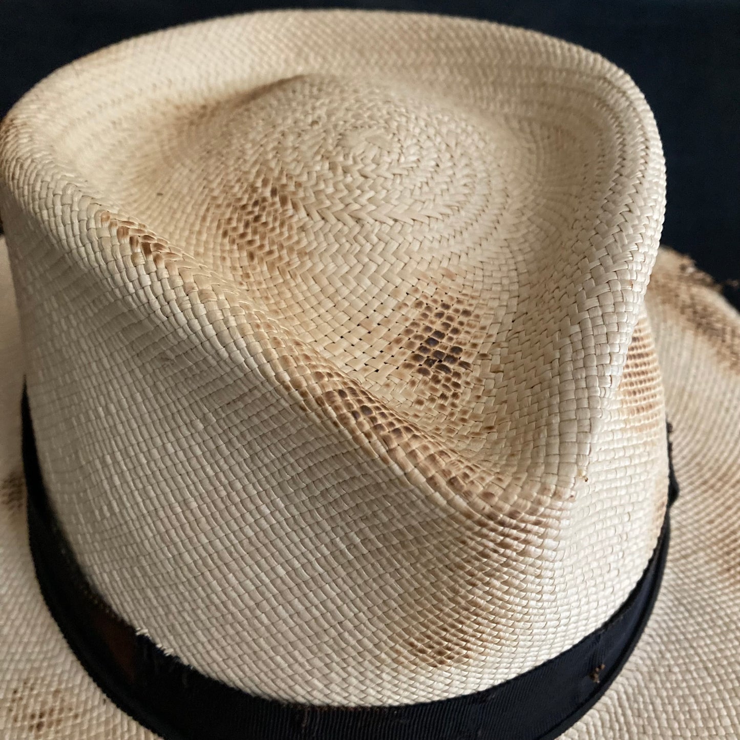 Burned natural  panama hat