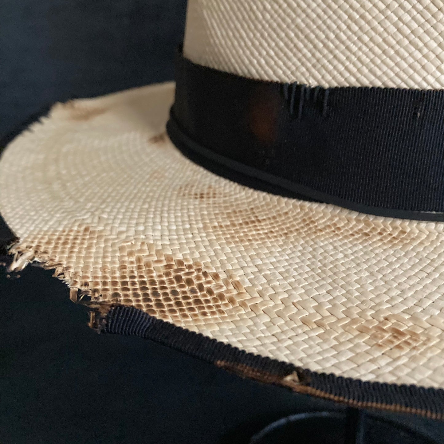 Burned natural  panama hat