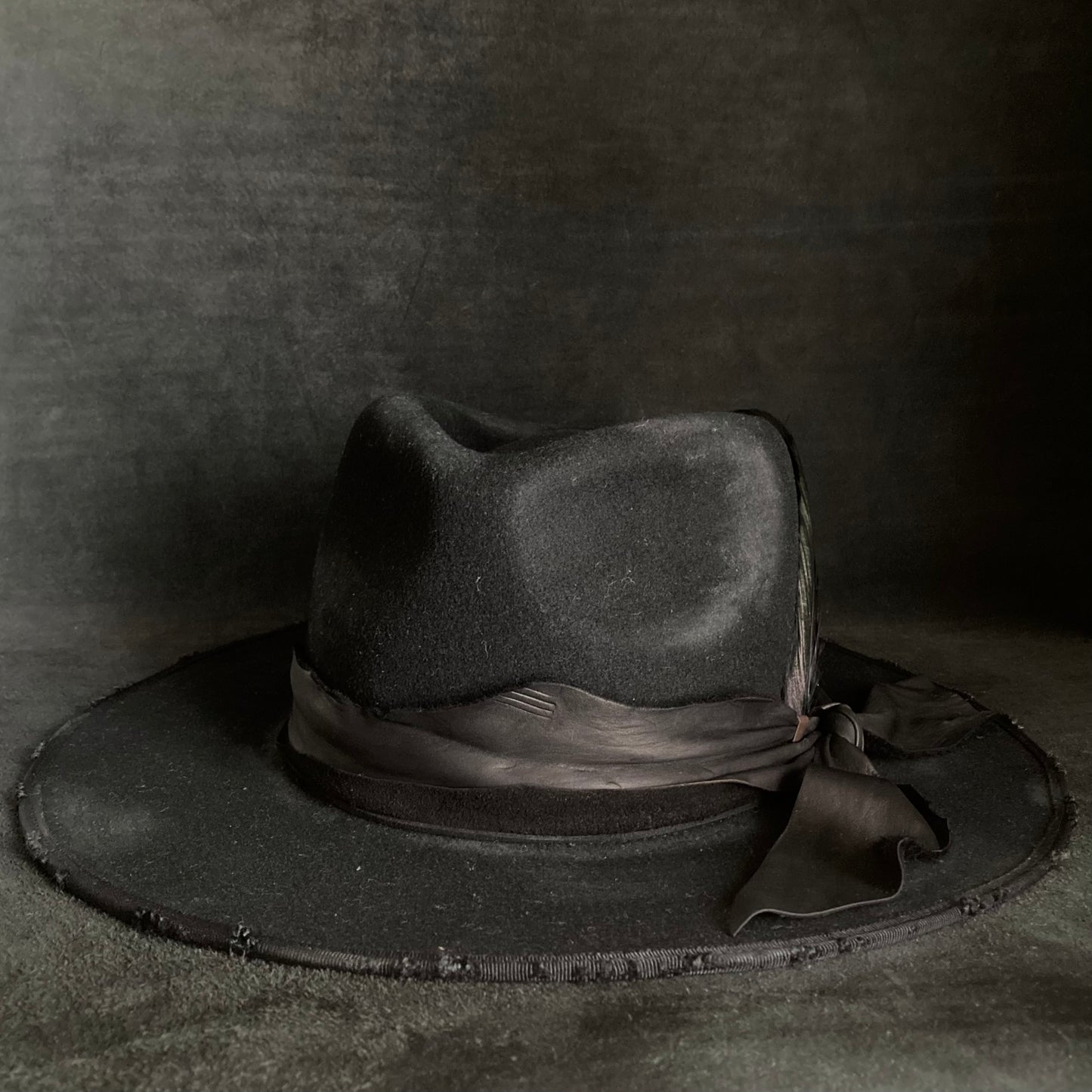 Black wool mess fedora hat (western weight)