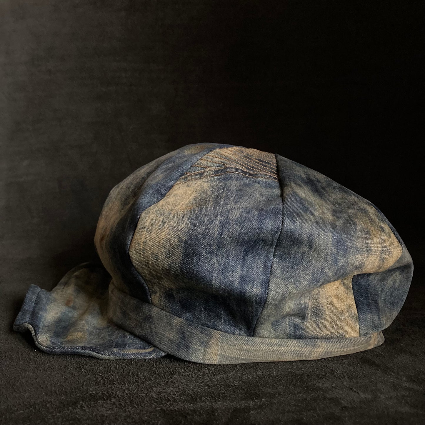 Burnt old denim  re-casquette