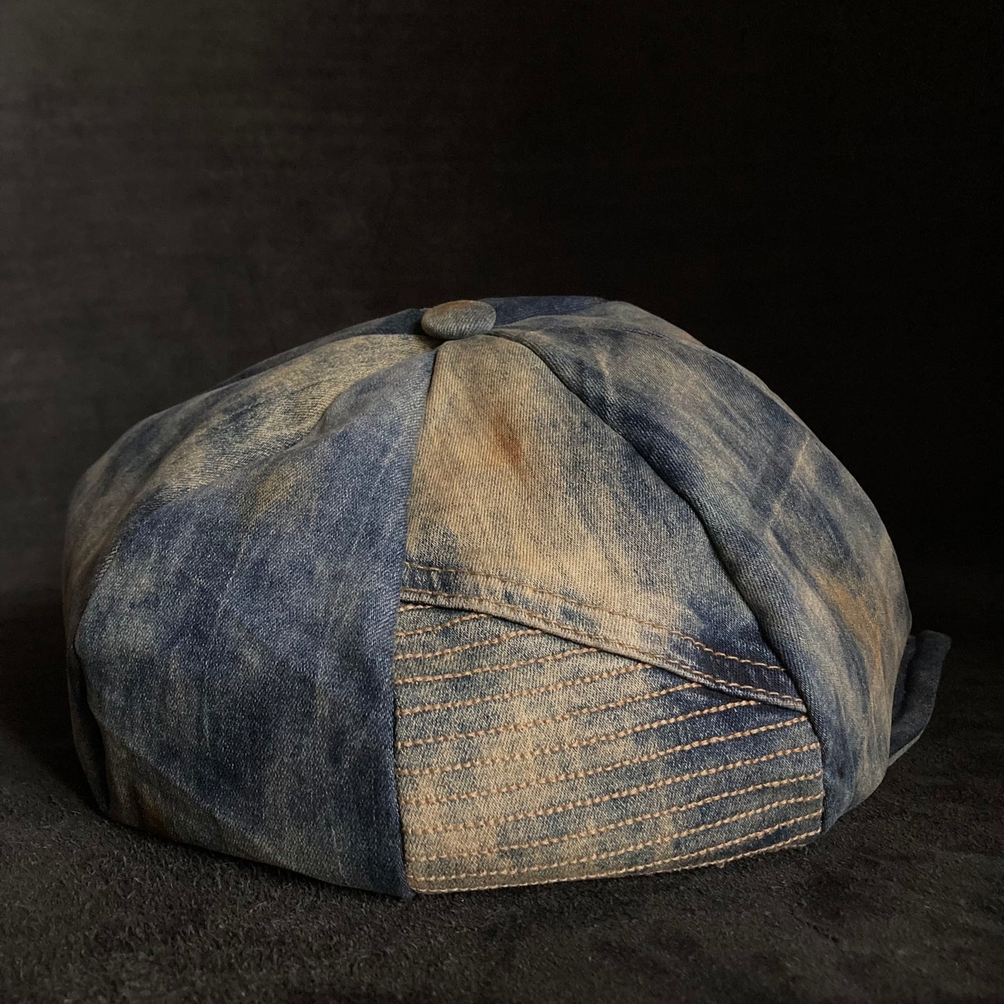 Burnt old denim  re-casquette