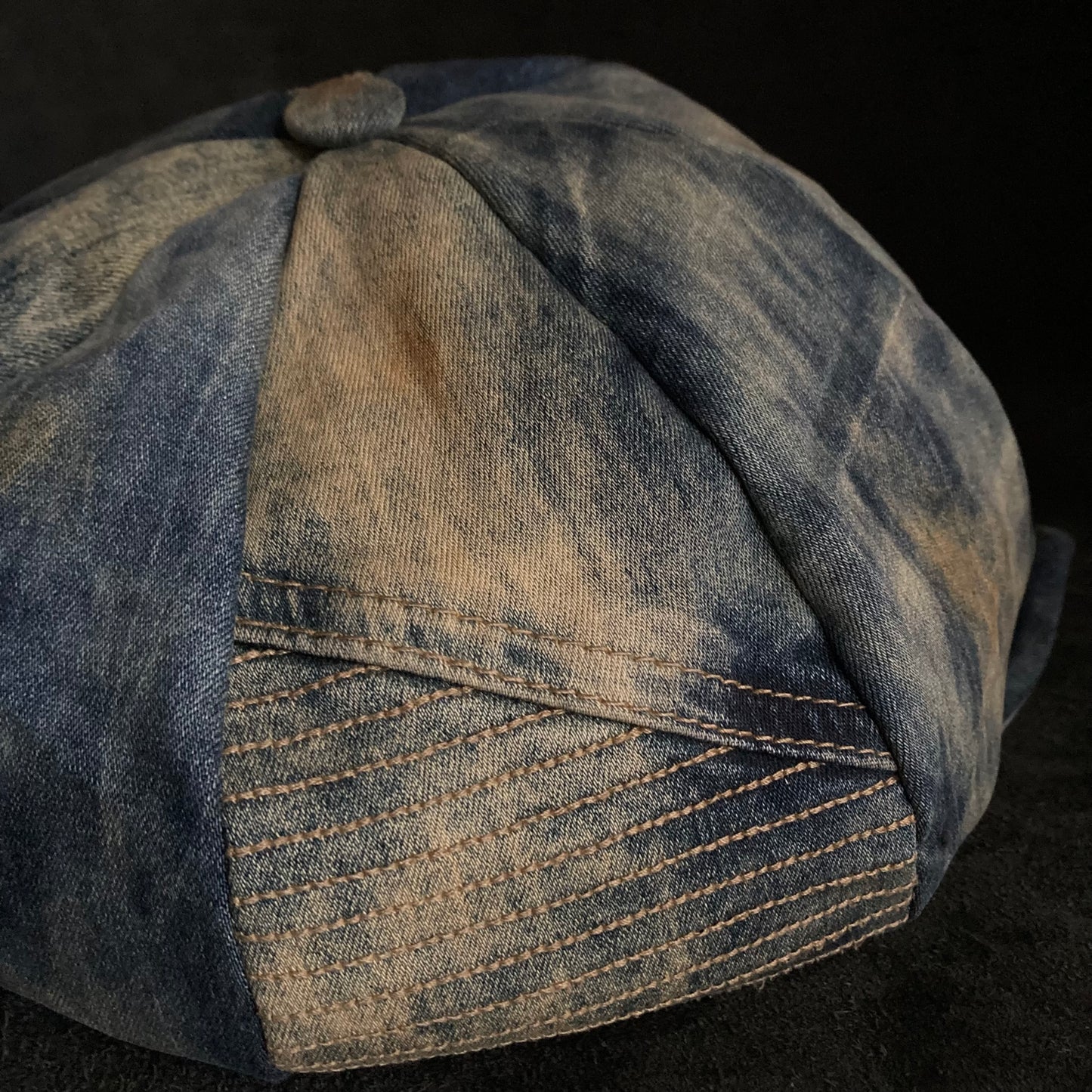 Burnt old denim  re-casquette