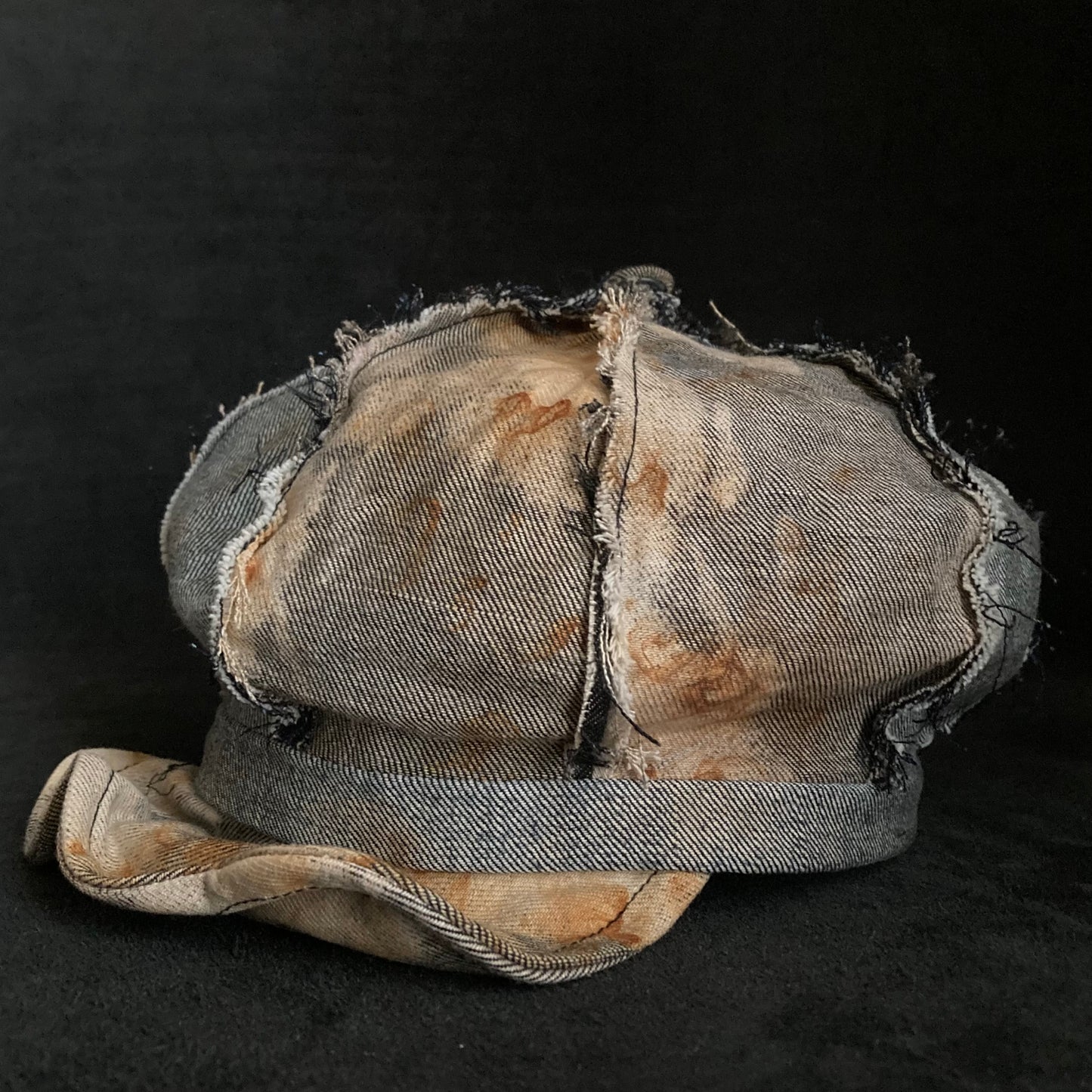 Rust dyed back denim casquette