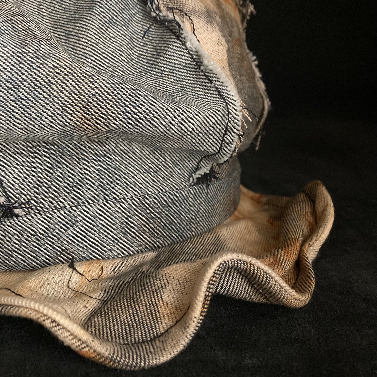 Rust dyed back denim casquette