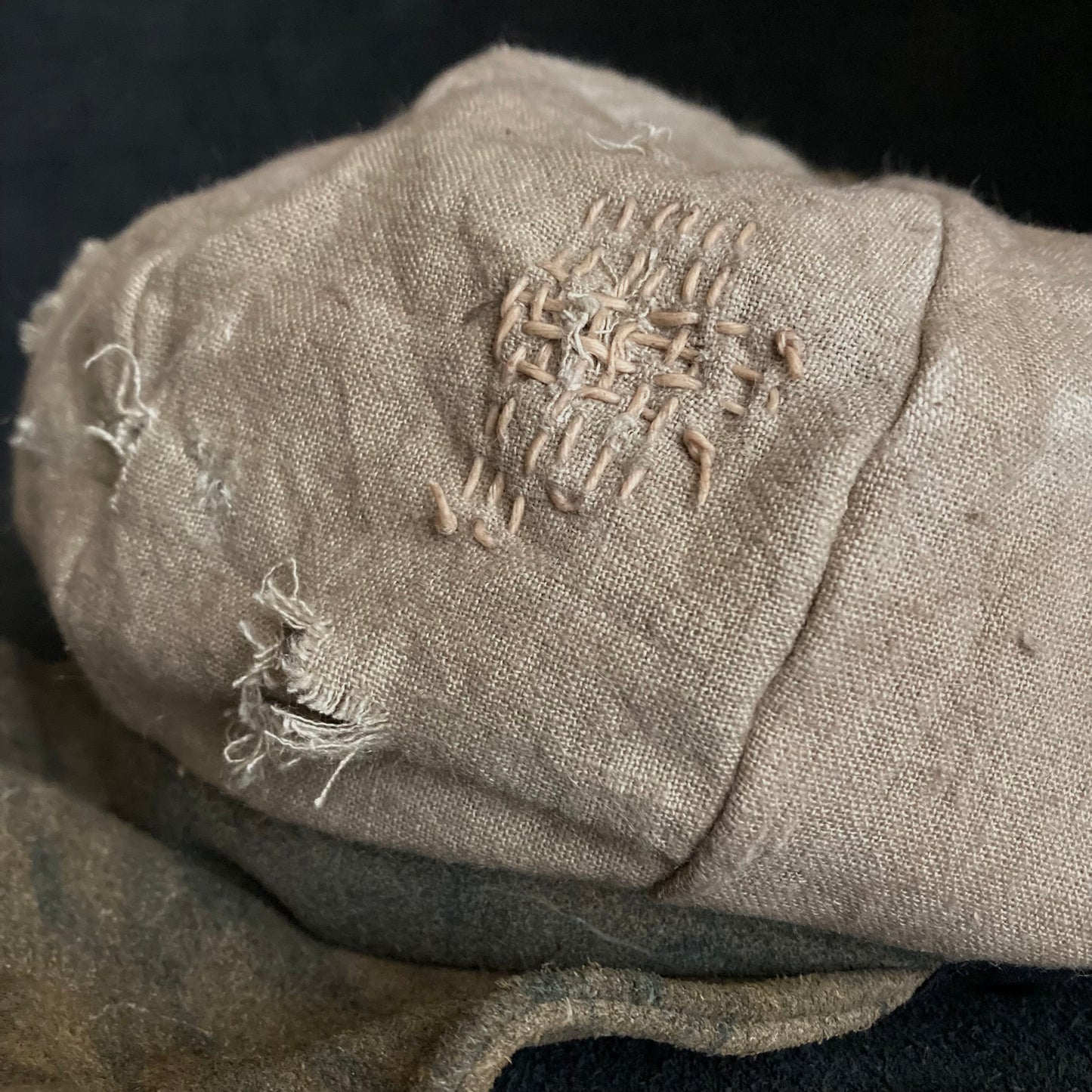 Damage natural ramie stitching casquette