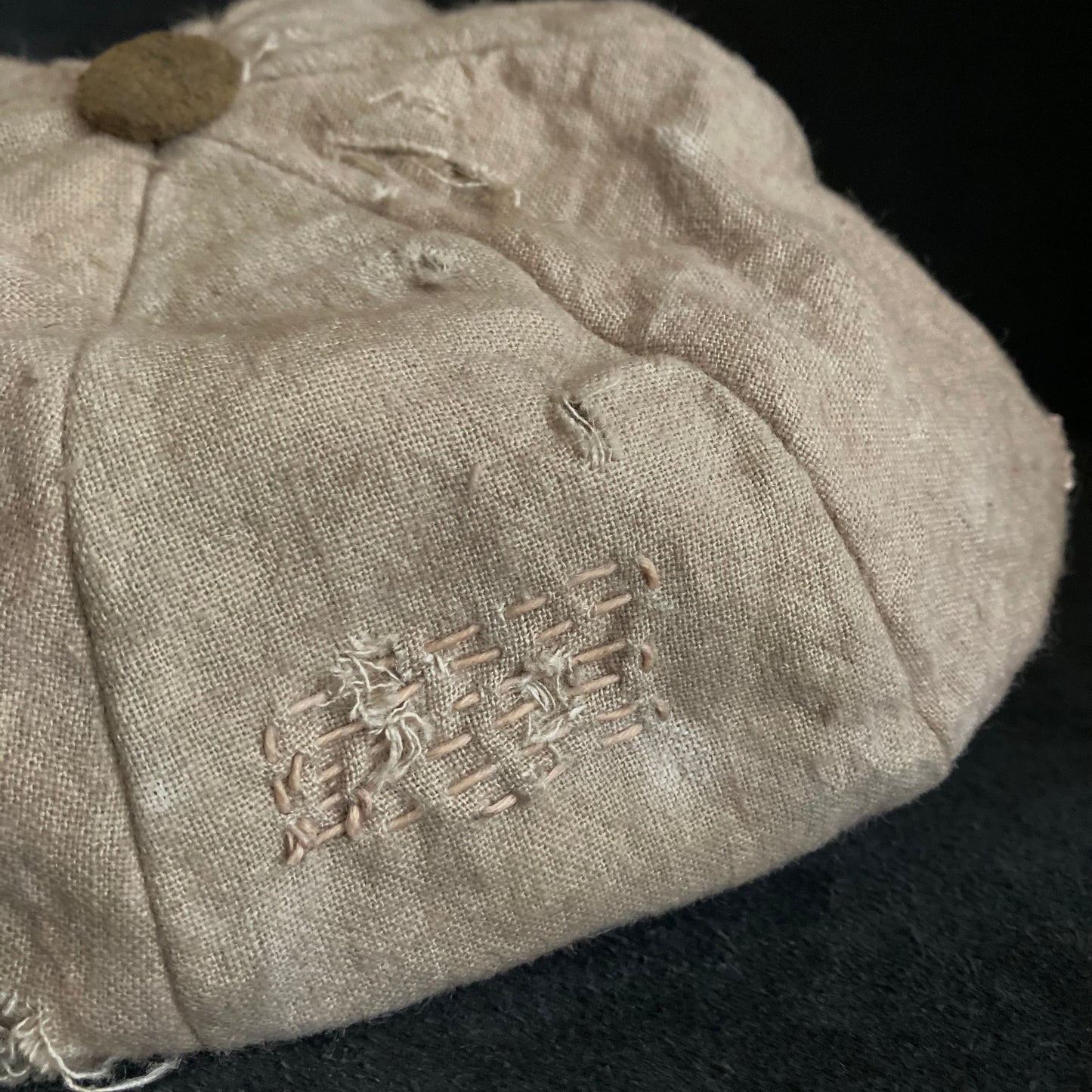 Damage natural ramie stitching casquette