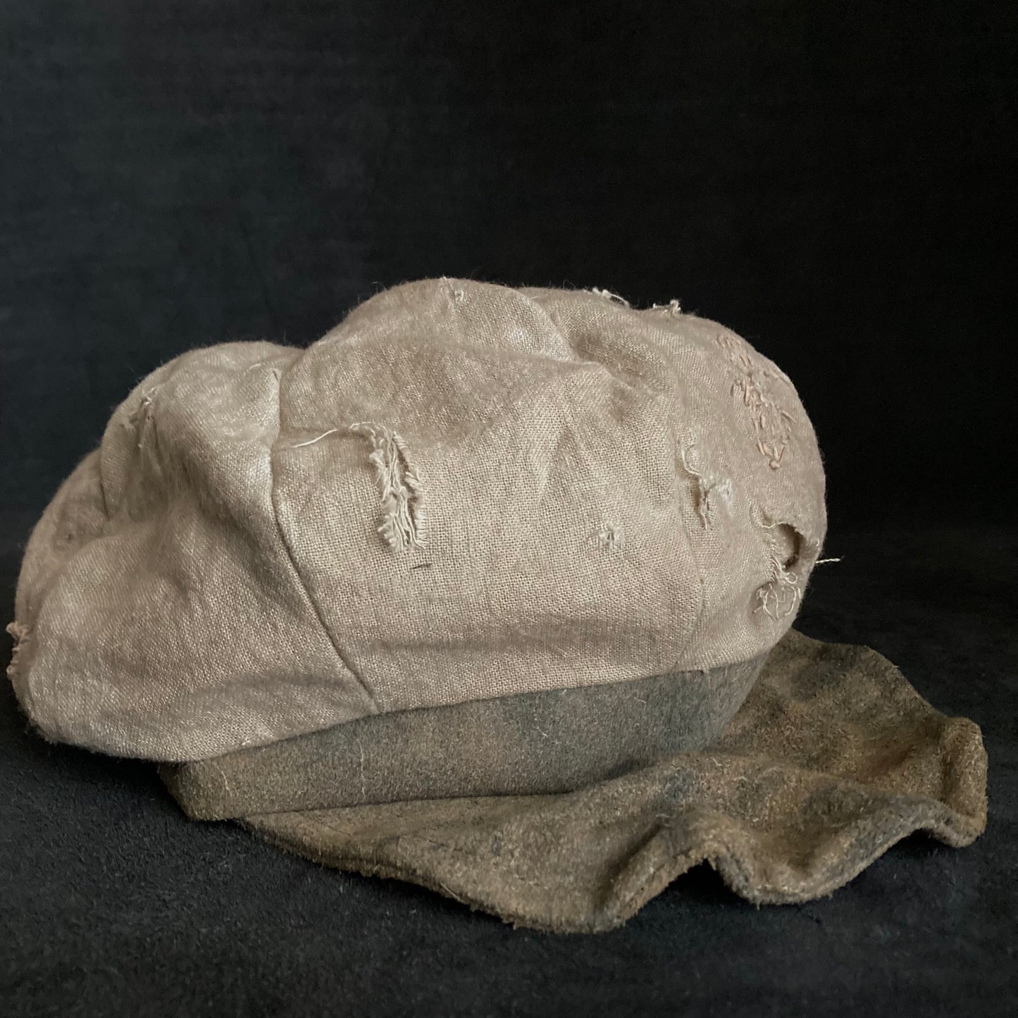 Damage natural ramie stitching casquette