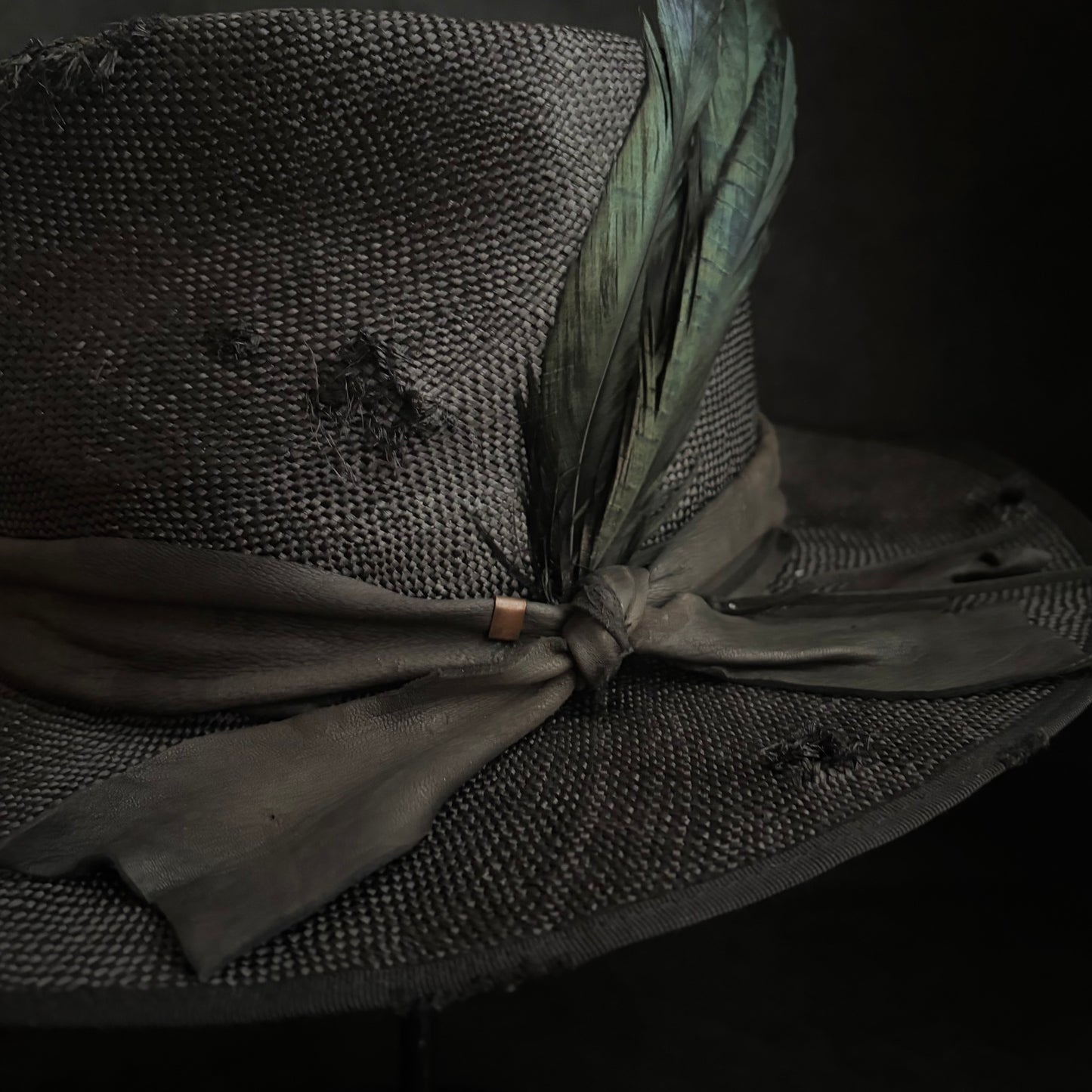 Double black sisol damage fedora hat