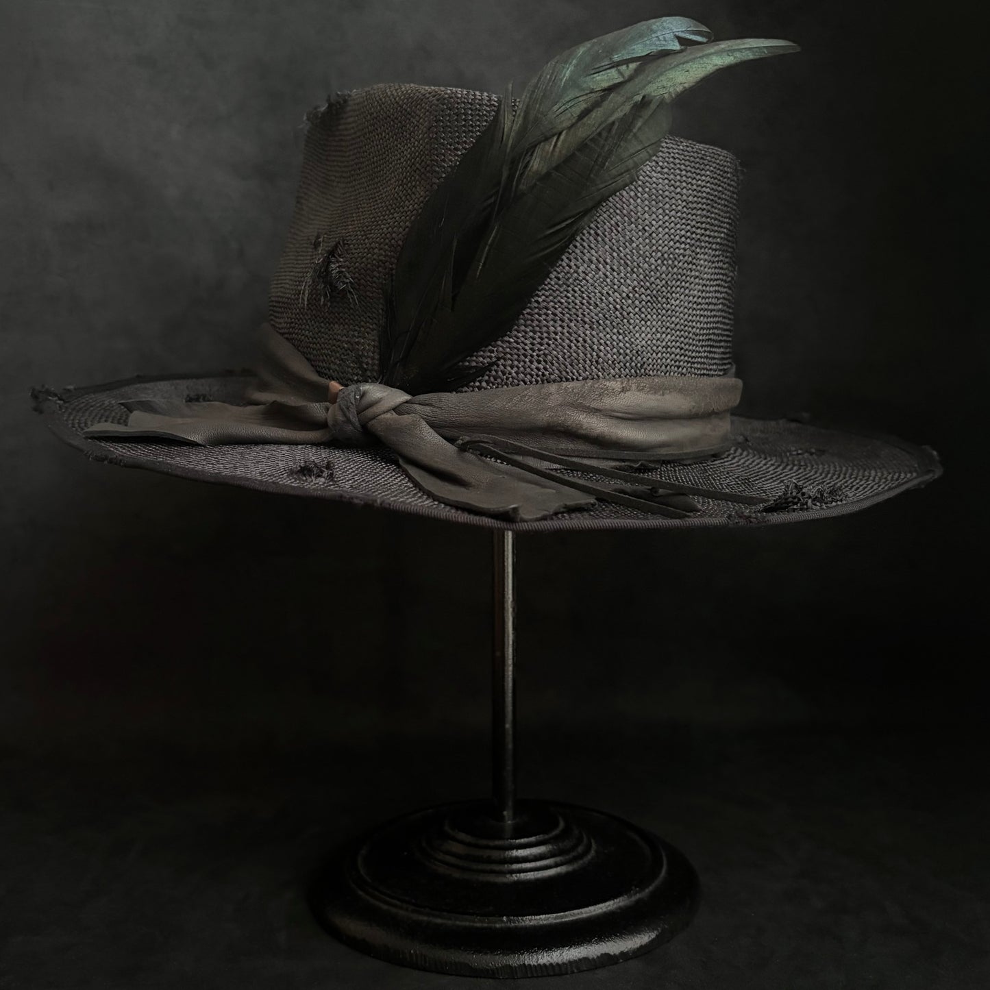 Double black sisol damage fedora hat