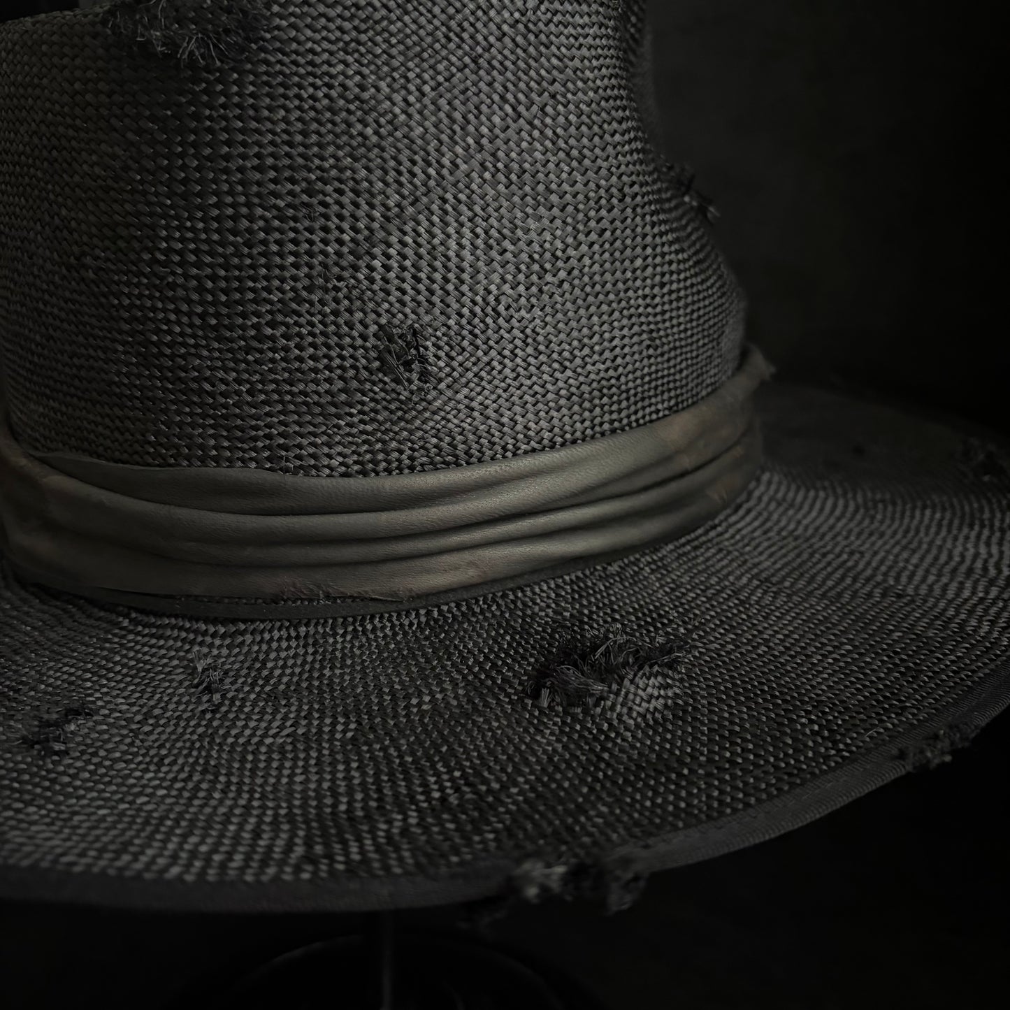 Double black sisol damage fedora hat