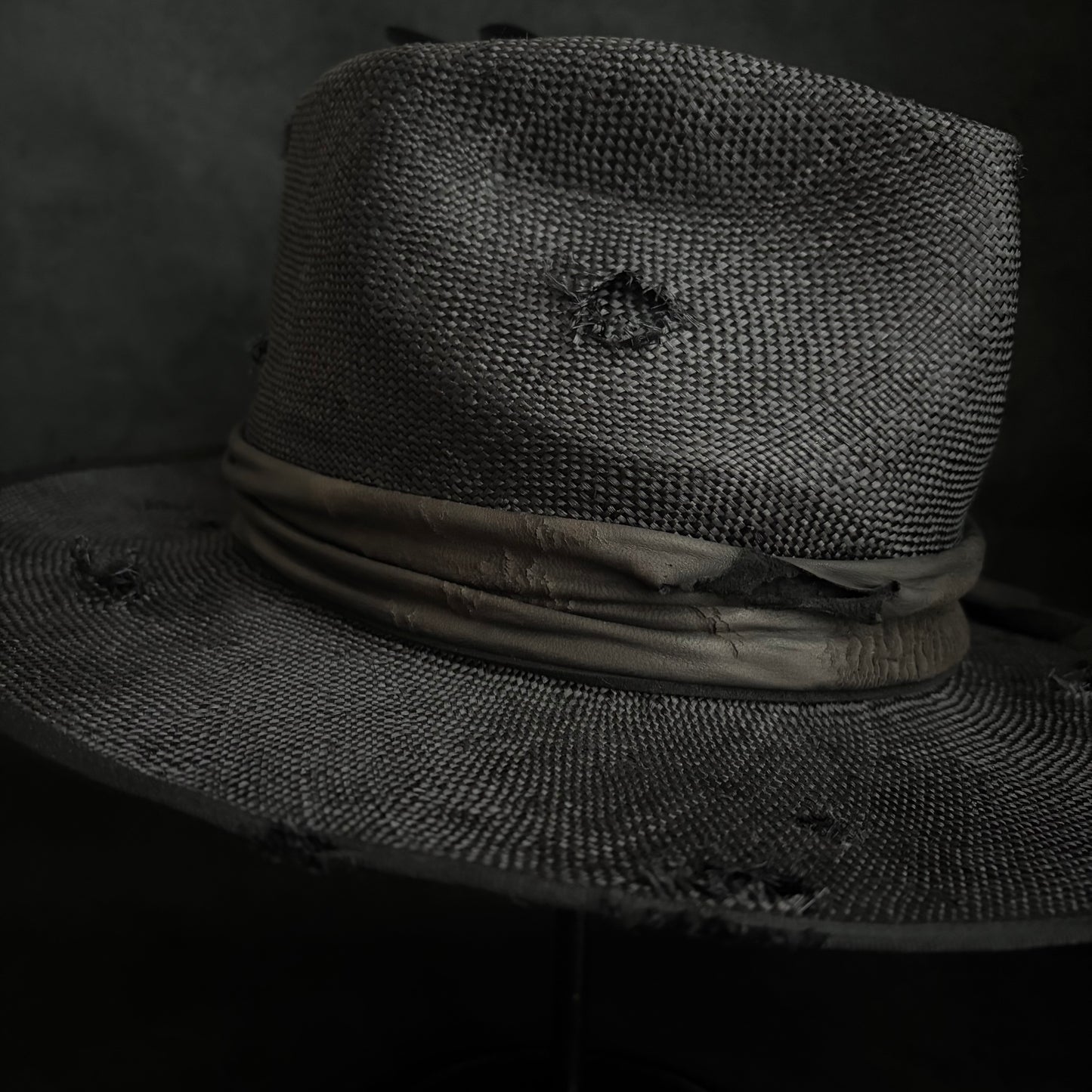 Double black sisol damage fedora hat