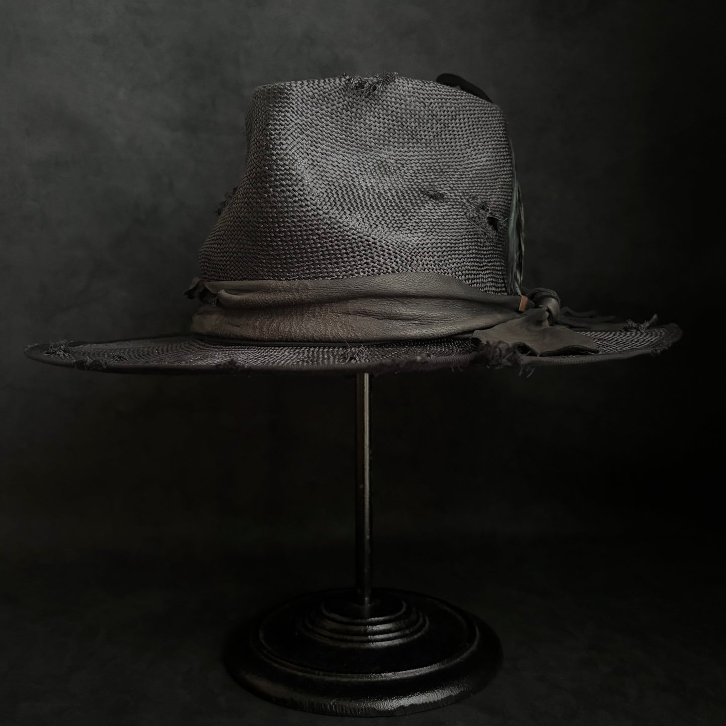 Double black sisol damage fedora hat