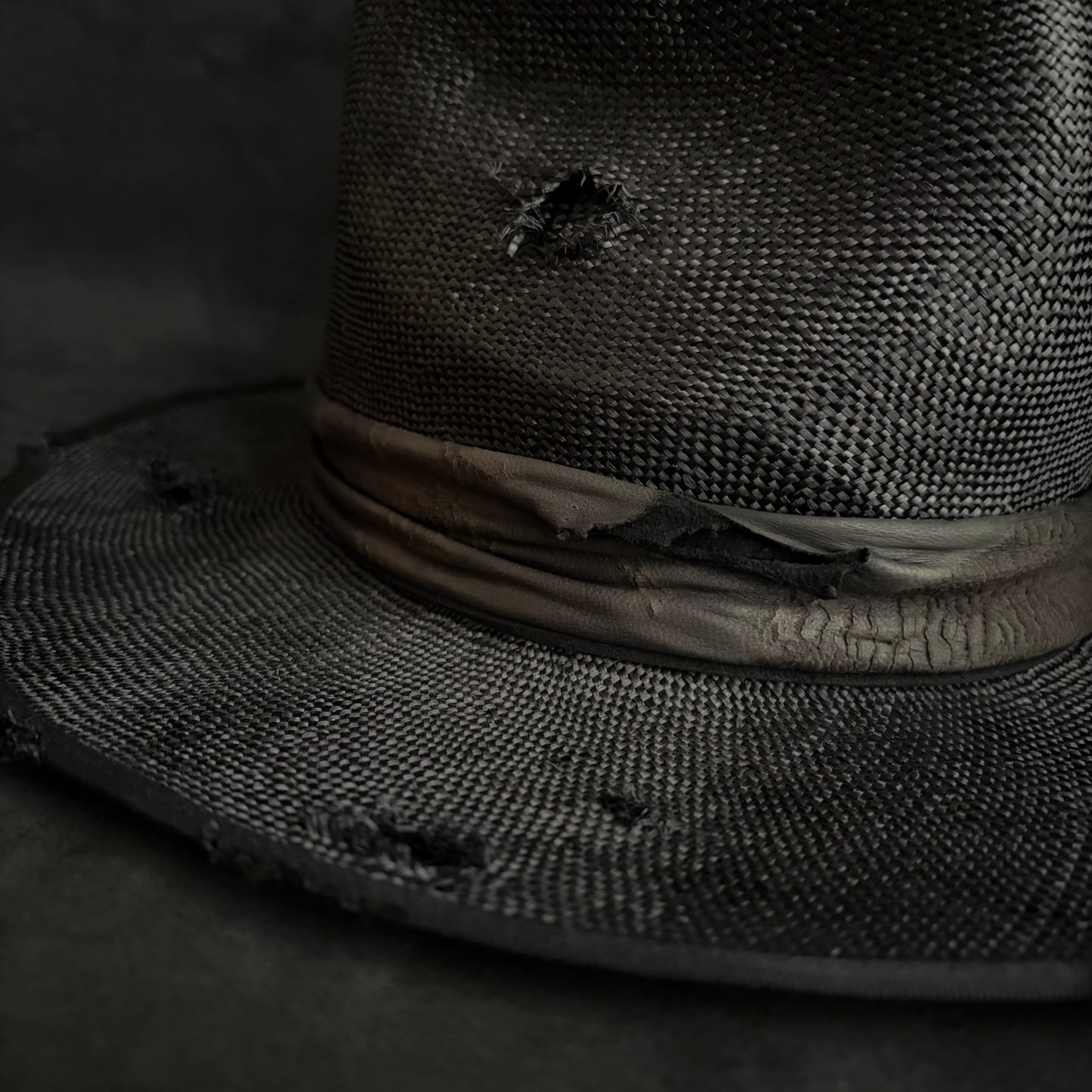 Double black sisol damage fedora hat