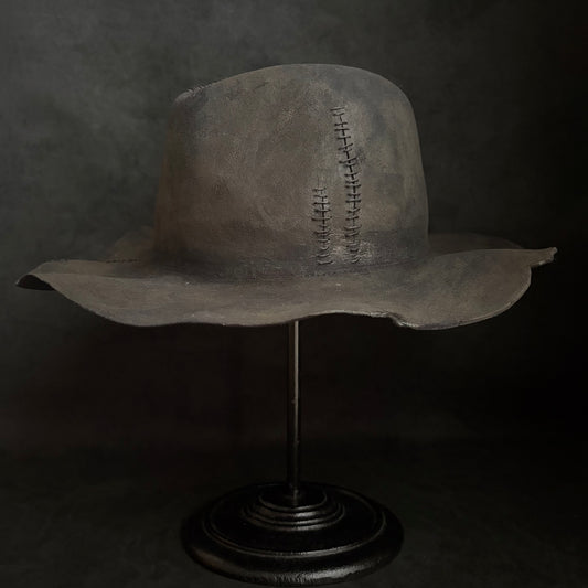 Hard burned wool stitch fedora hat