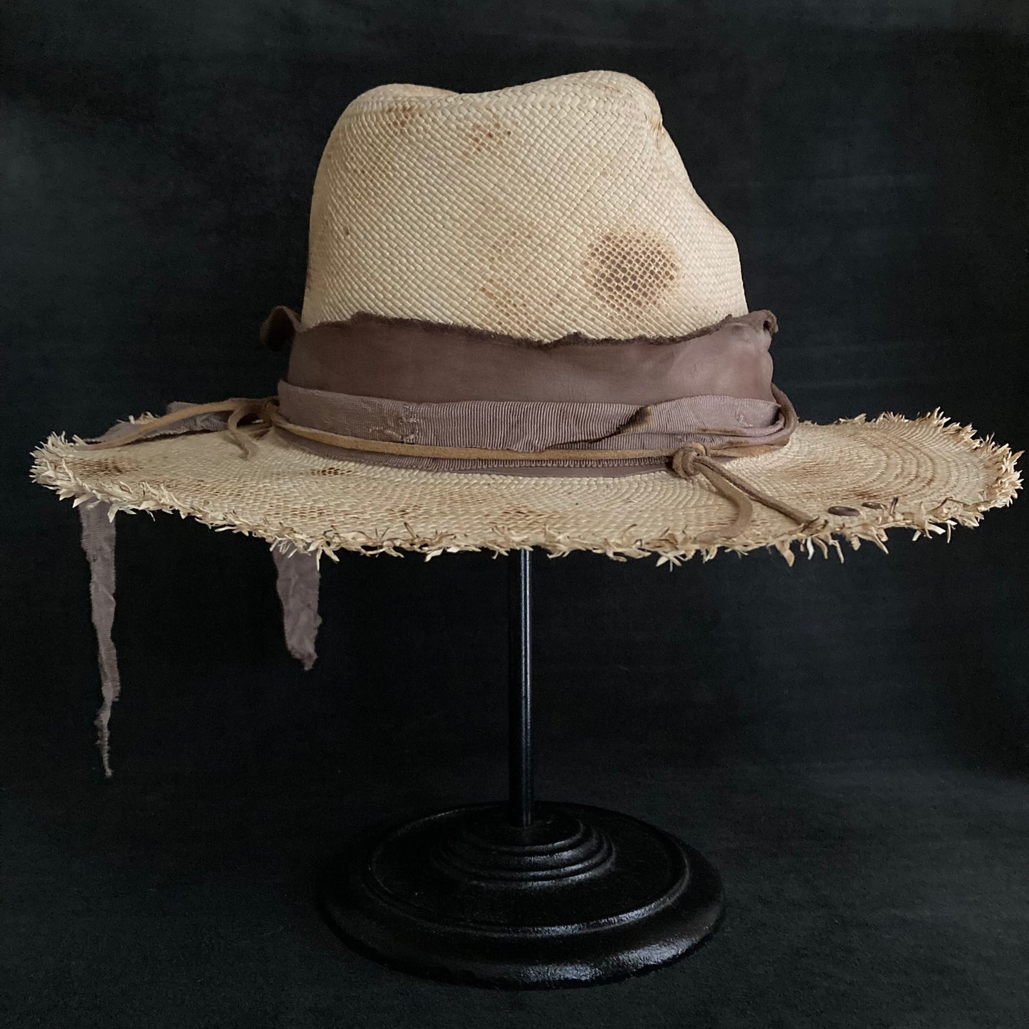 Burnt kind western hat