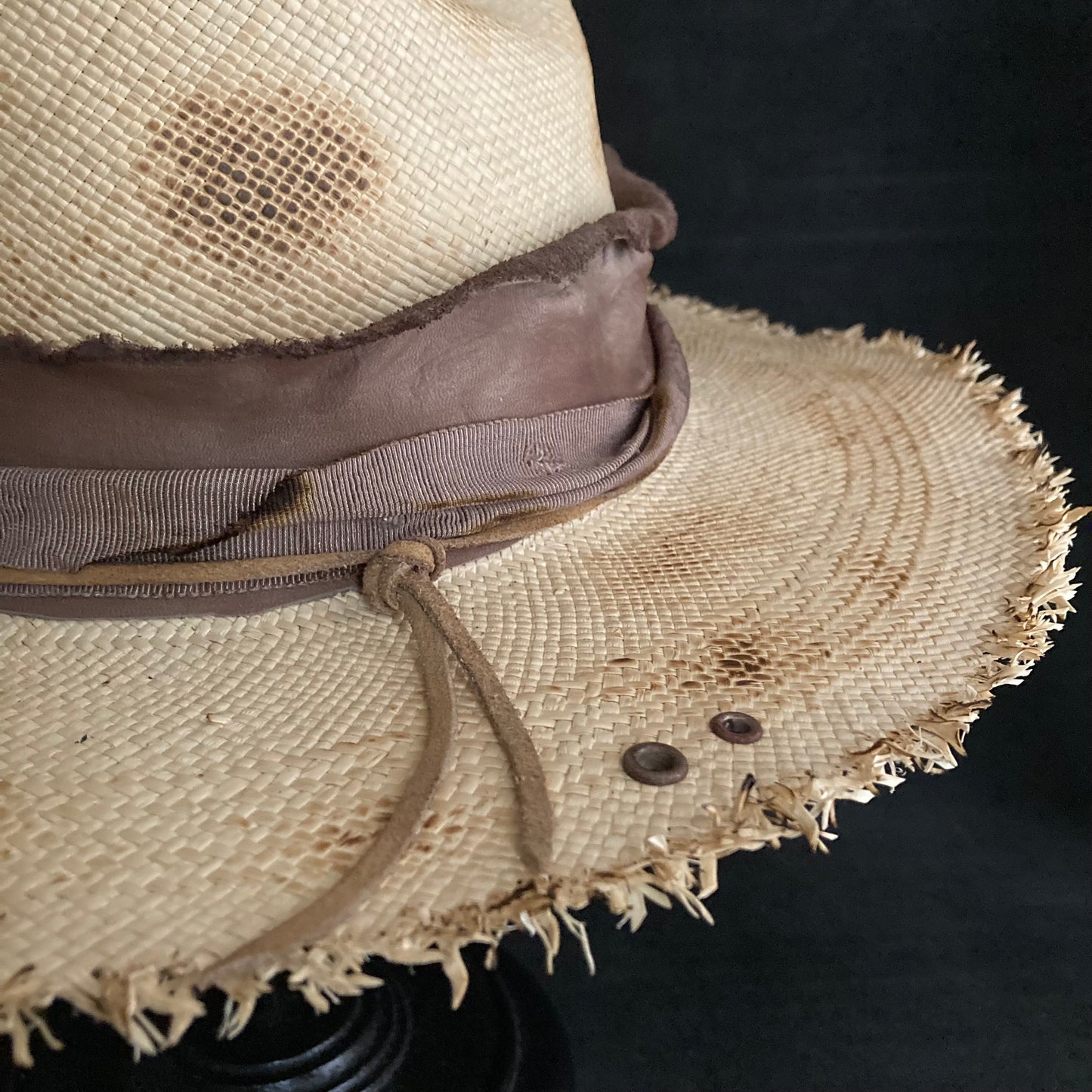 Burnt kind western hat