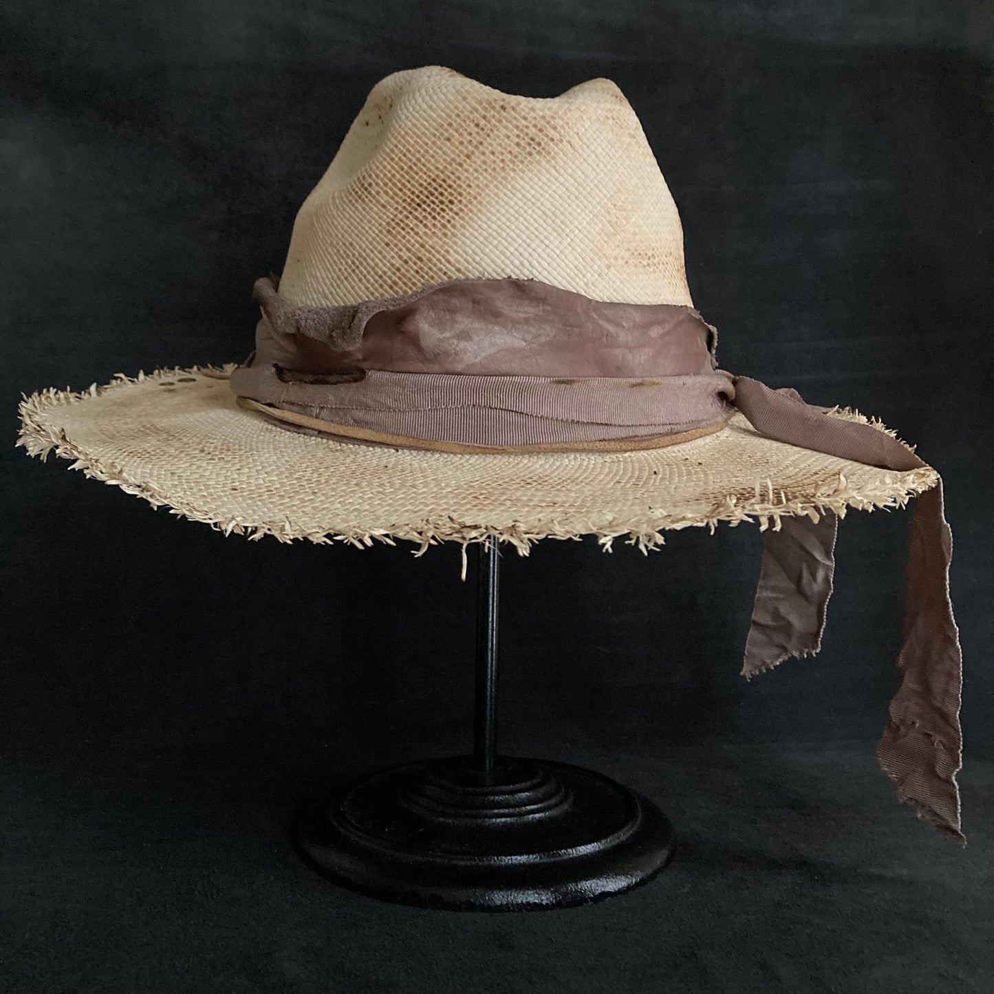 Burnt kind western hat