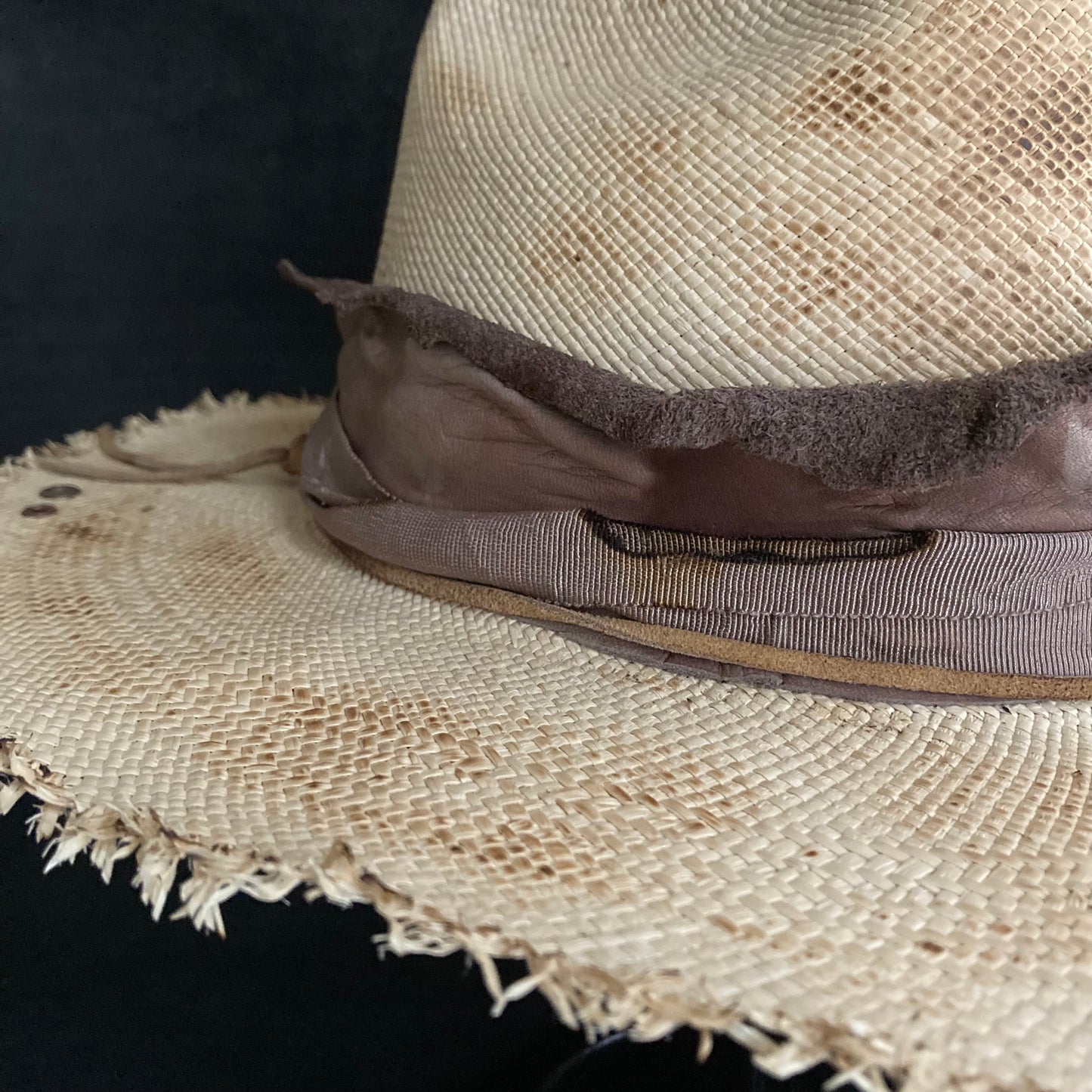 Burnt kind western hat