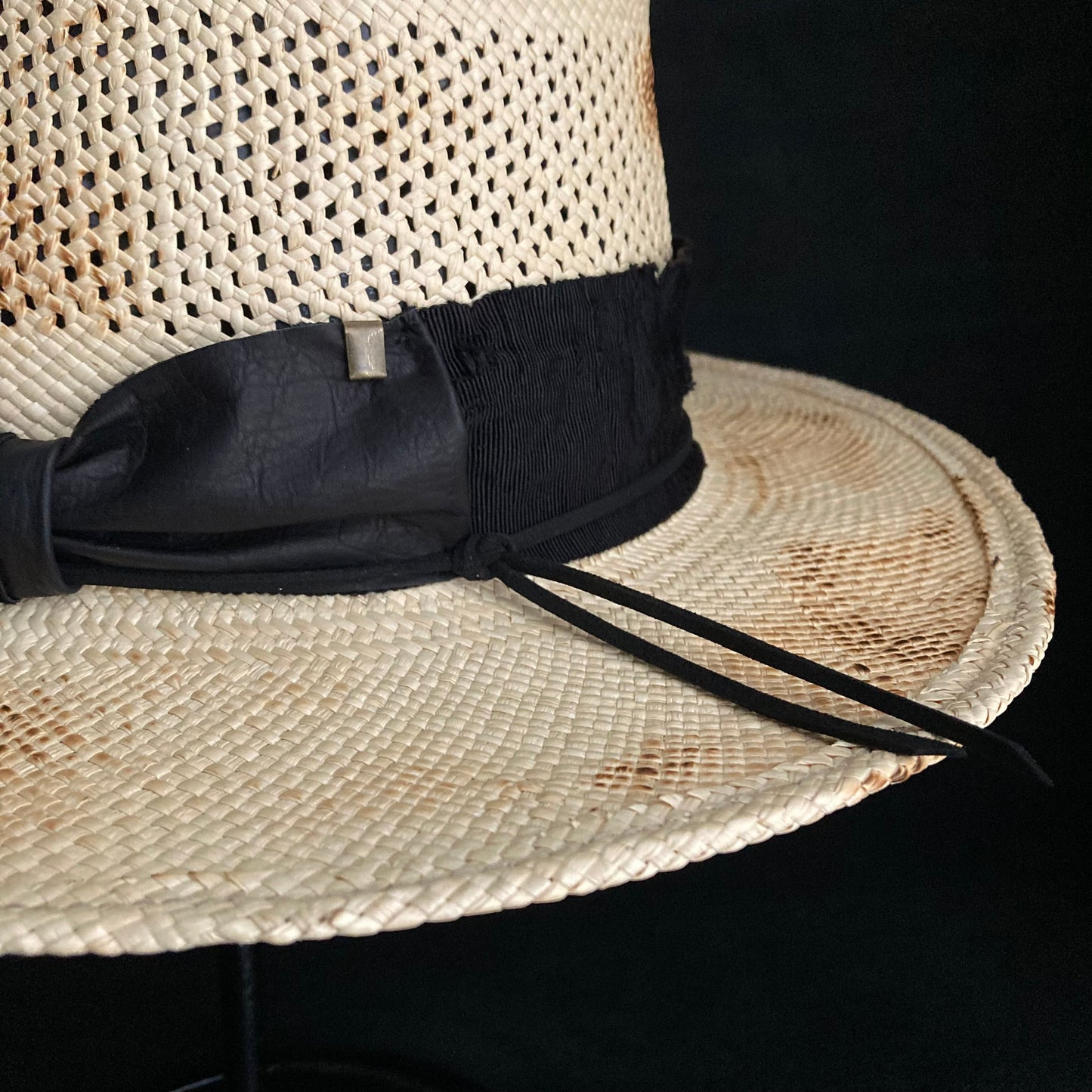 Burnt natural deco braid panama hat
