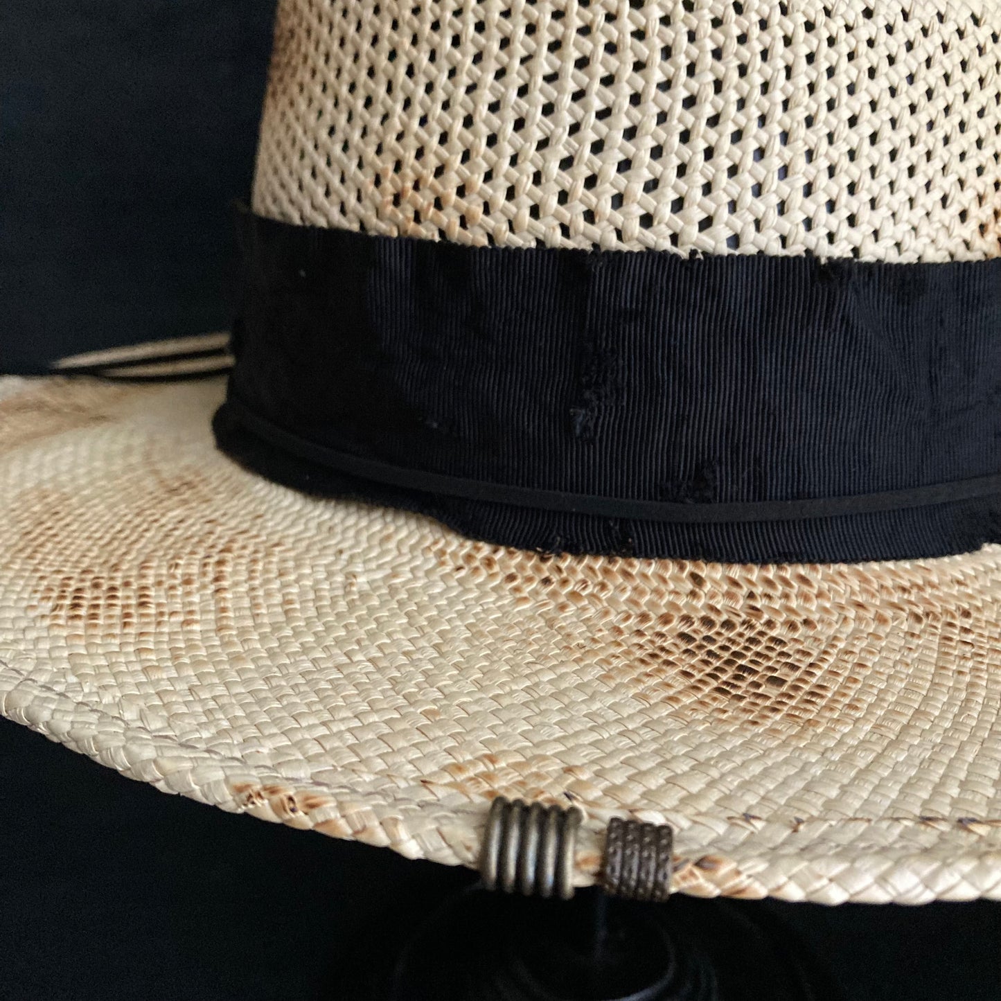 Burnt natural deco braid panama hat