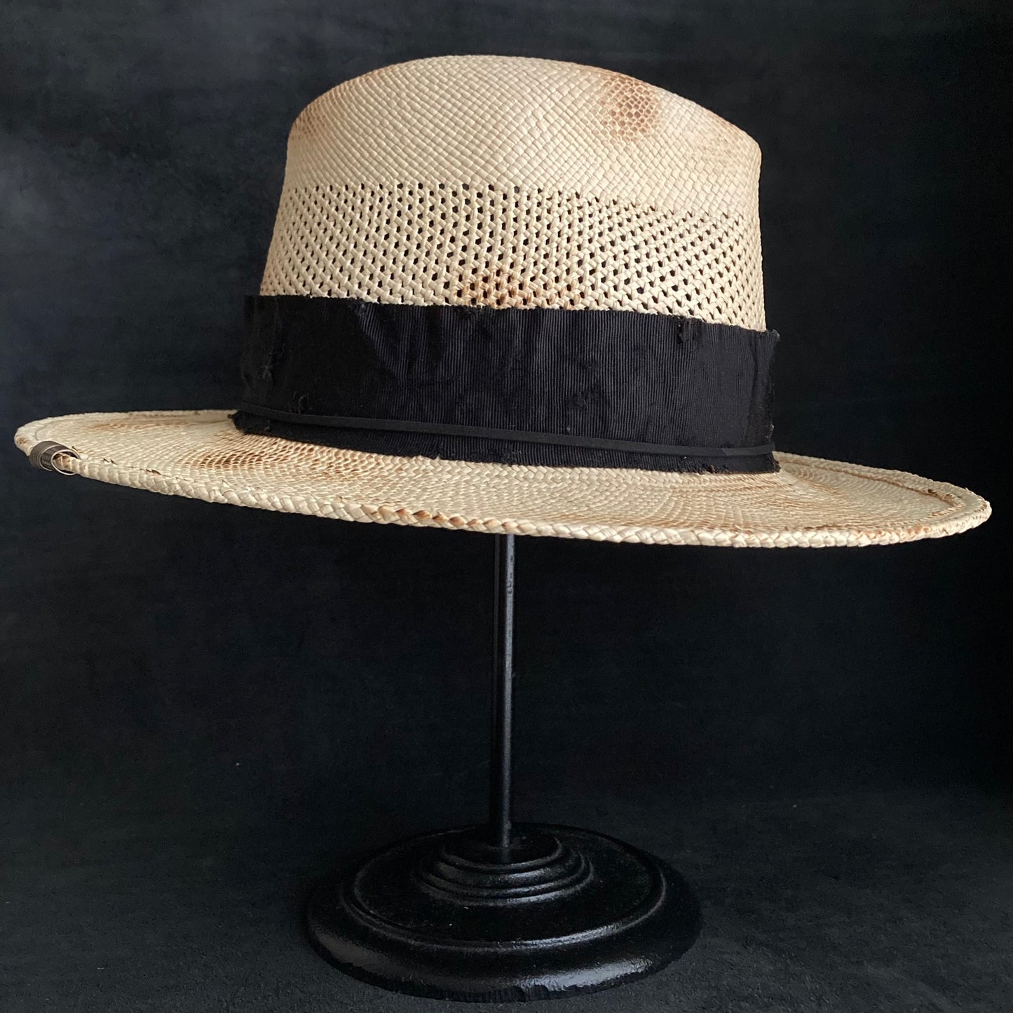 Burnt natural deco braid panama hat