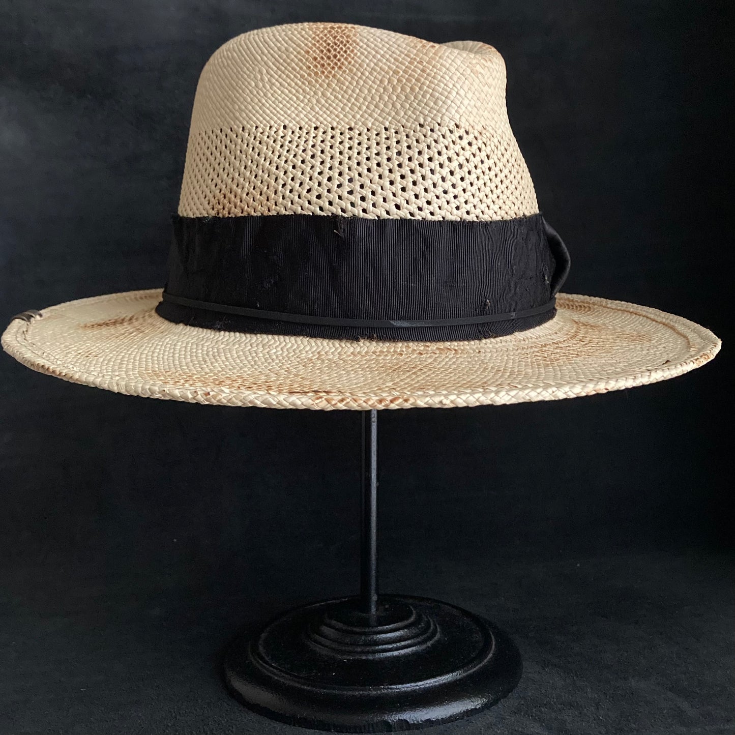 Burnt natural deco braid panama hat