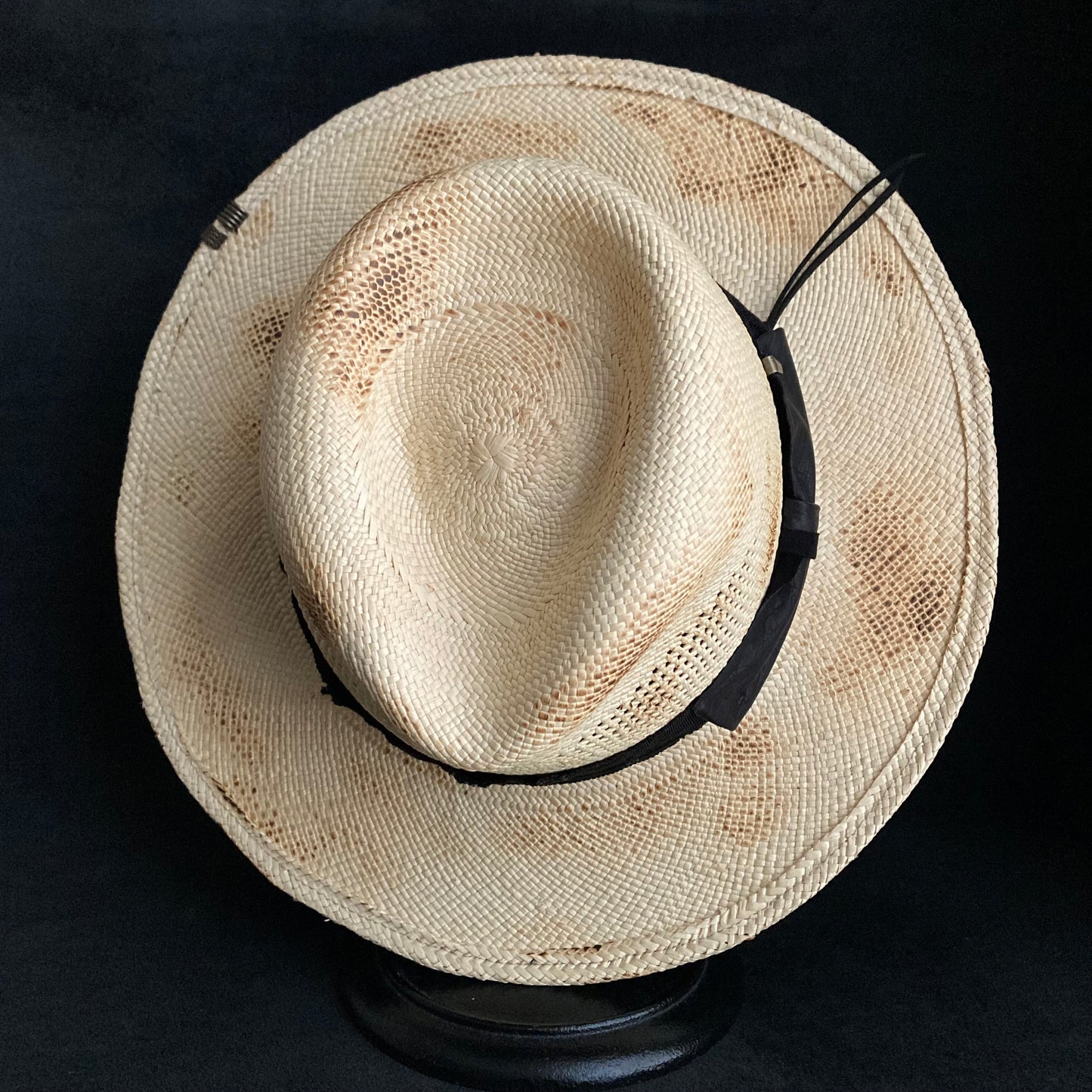 Burnt natural deco braid panama hat