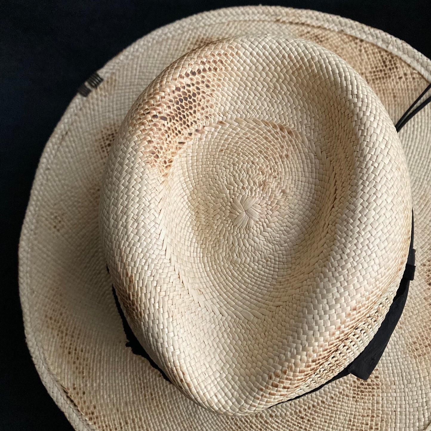 Burnt natural deco braid panama hat