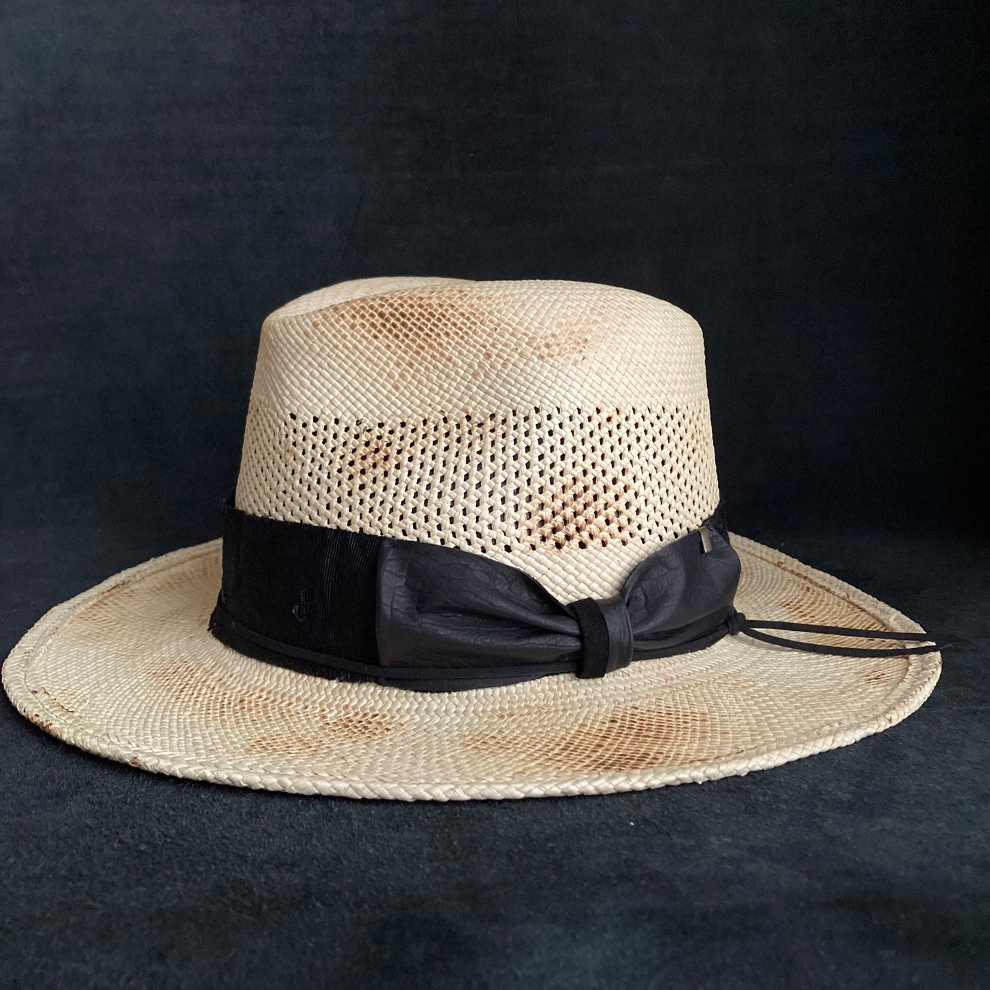 Burnt natural deco braid panama hat