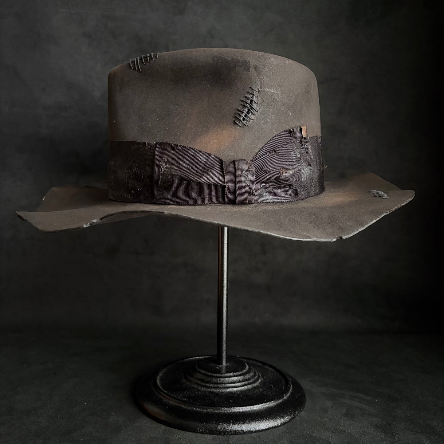 Charcoal grate damage fedora hat