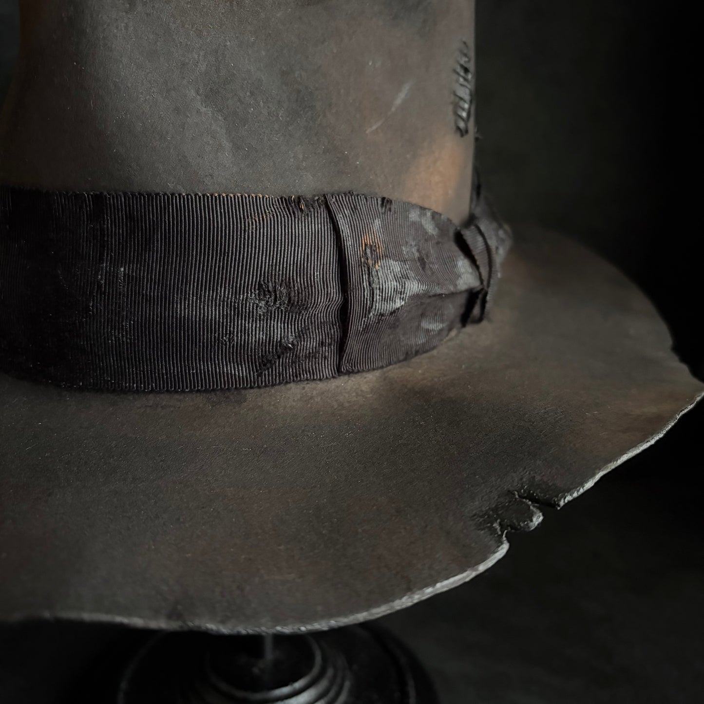 Charcoal grate damage fedora hat