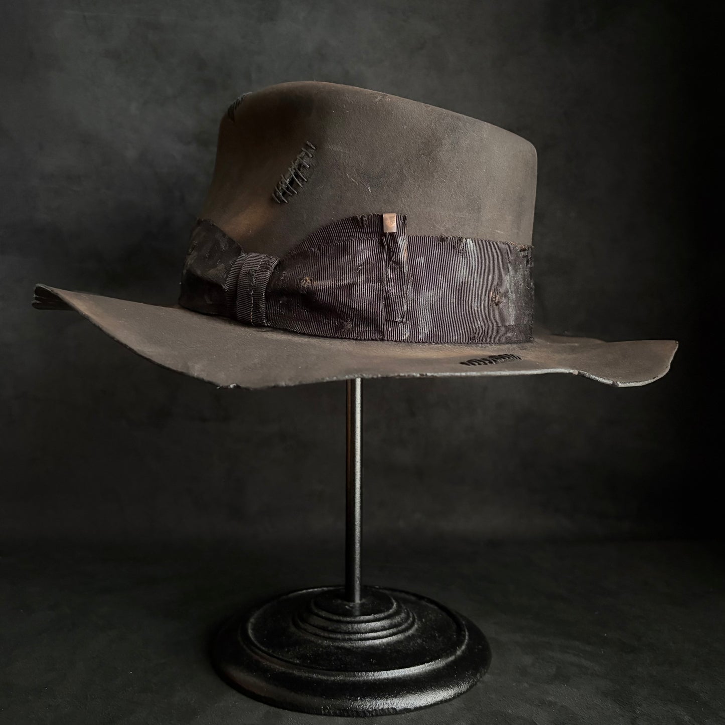 Charcoal grate damage fedora hat